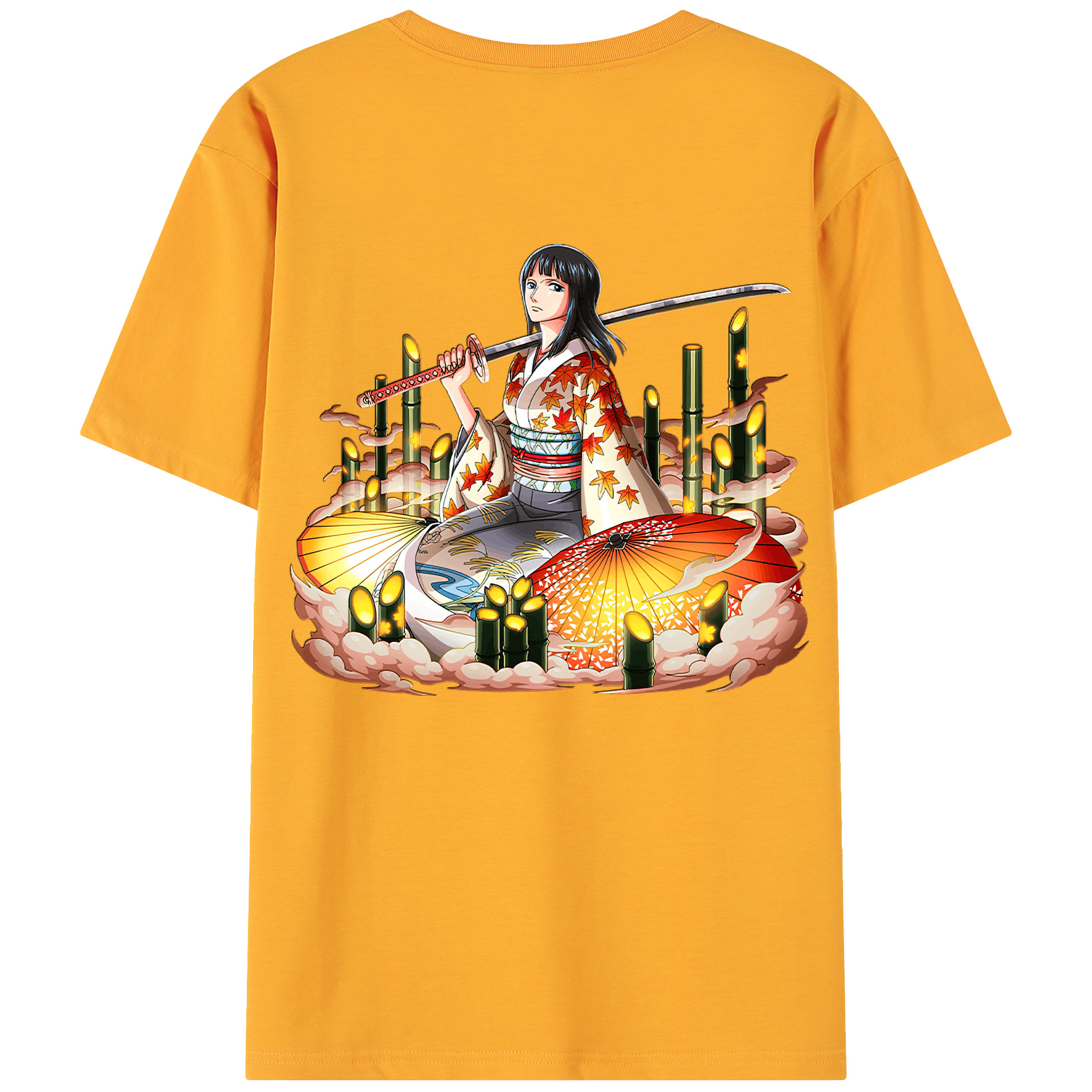 ワンピース ニコ・ロビン ONE PIECE Nico Robin 綿100％ メンズ半袖Tシャツ（バックプリント） 通気性