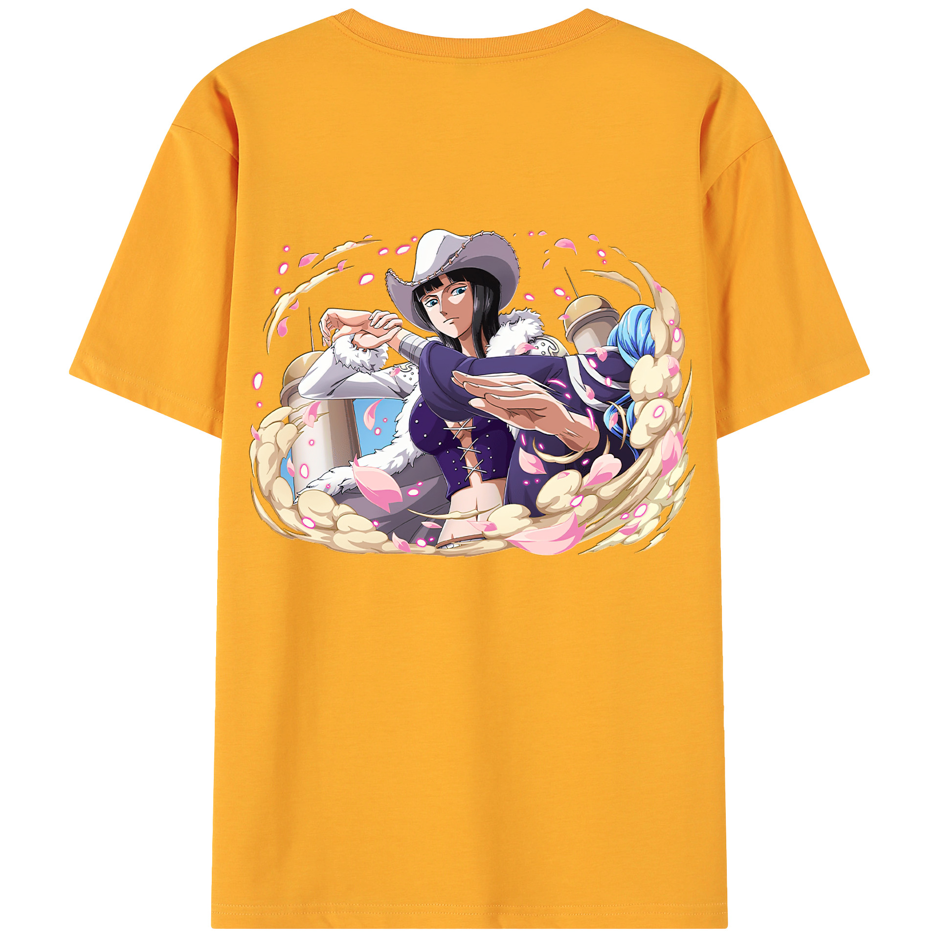 ワンピース ニコ・ロビン ONE PIECE Nico Robin 綿100％ メンズ半袖Tシャツ（バックプリント） 通気性