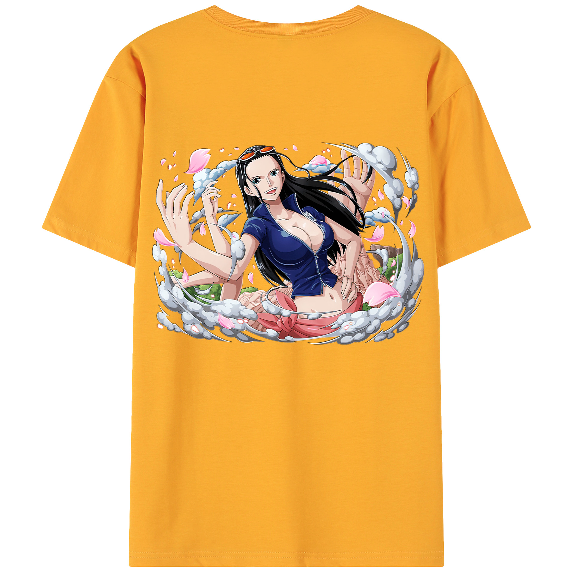 ワンピース ニコ・ロビン ONE PIECE Nico Robin 綿100％ メンズ半袖Tシャツ（バックプリント） 通気性