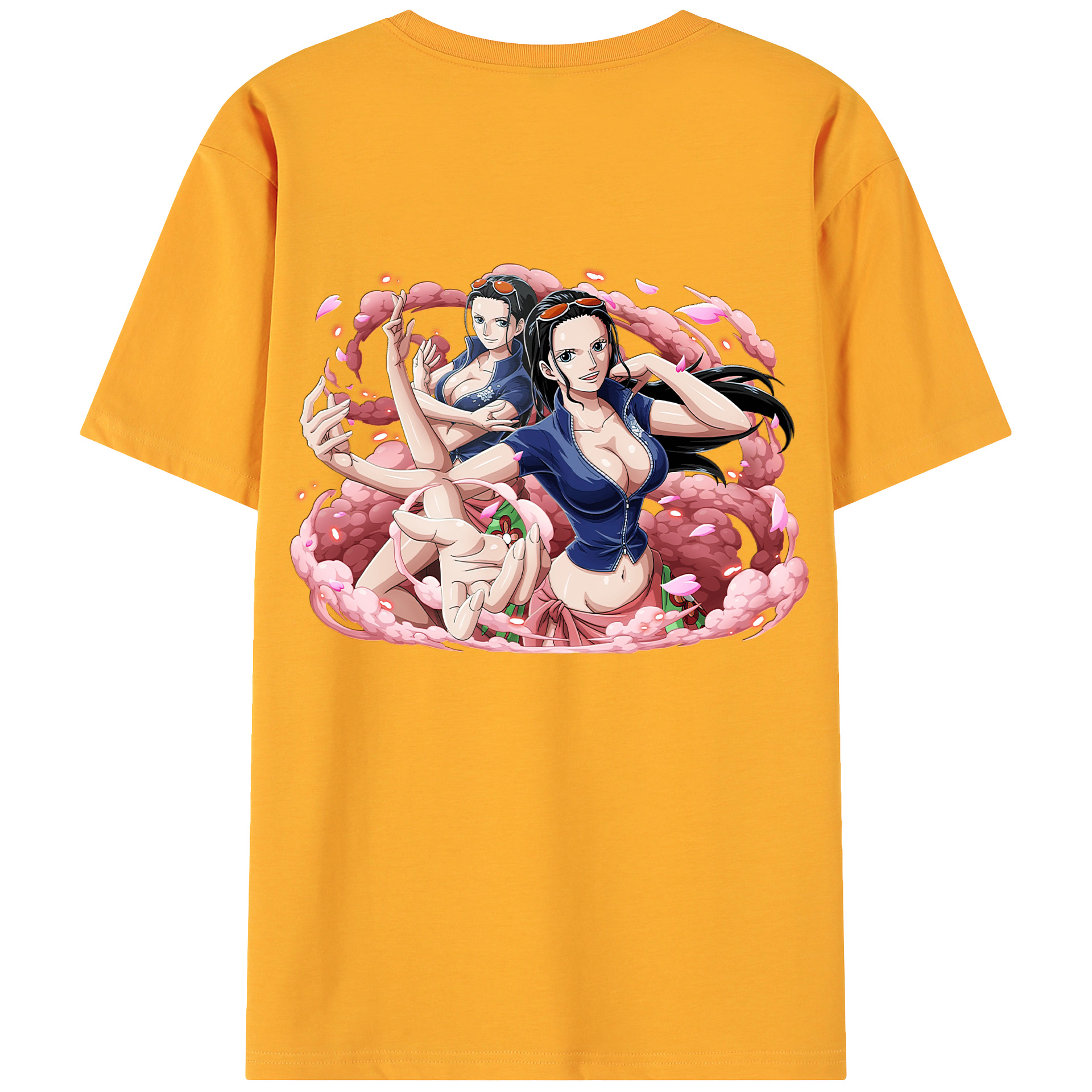 ワンピース ニコ・ロビン ONE PIECE Nico Robin 綿100％ メンズ半袖Tシャツ（バックプリント） 通気性