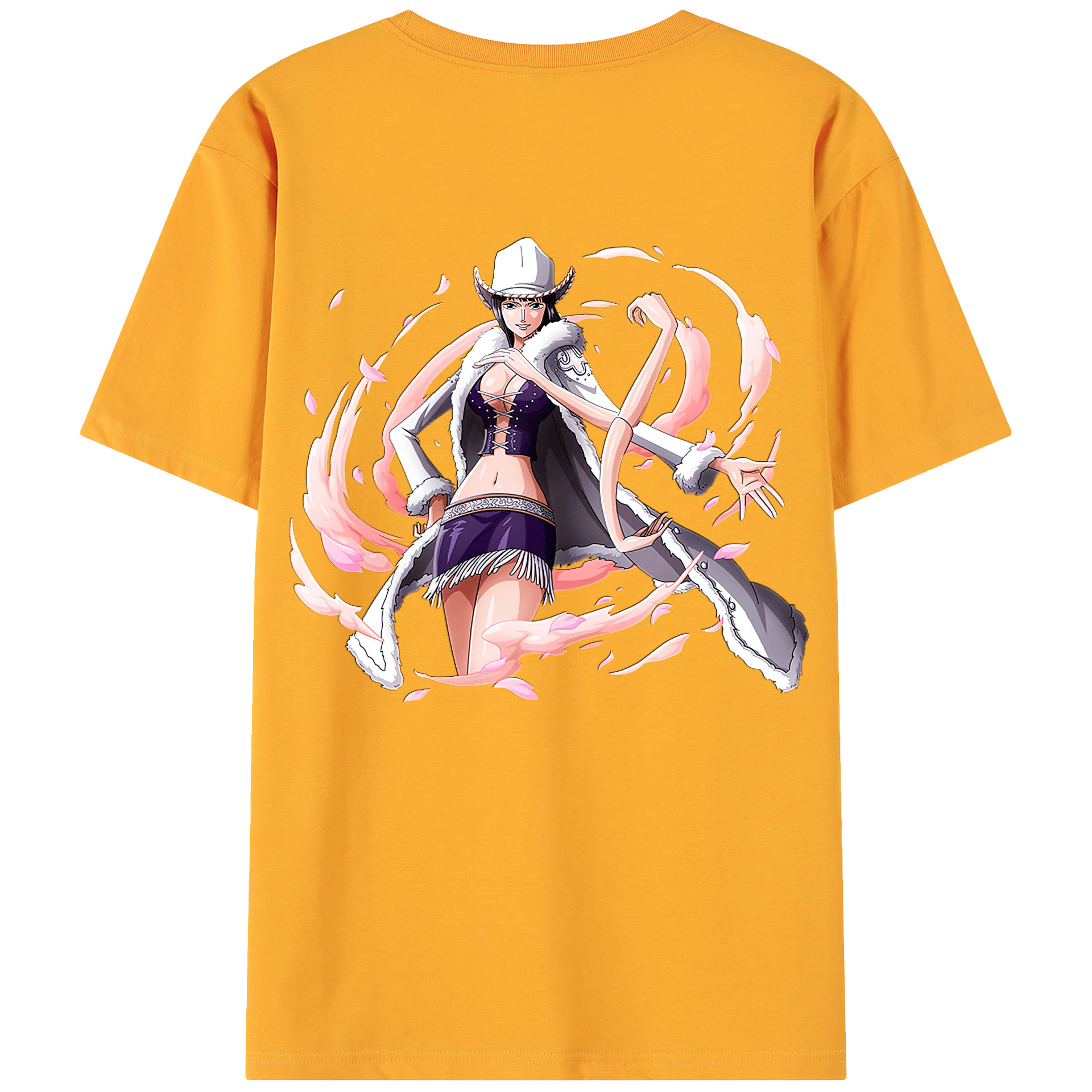 ワンピース ニコ・ロビン ONE PIECE Nico Robin 綿100％ メンズ半袖Tシャツ（バックプリント） 通気性