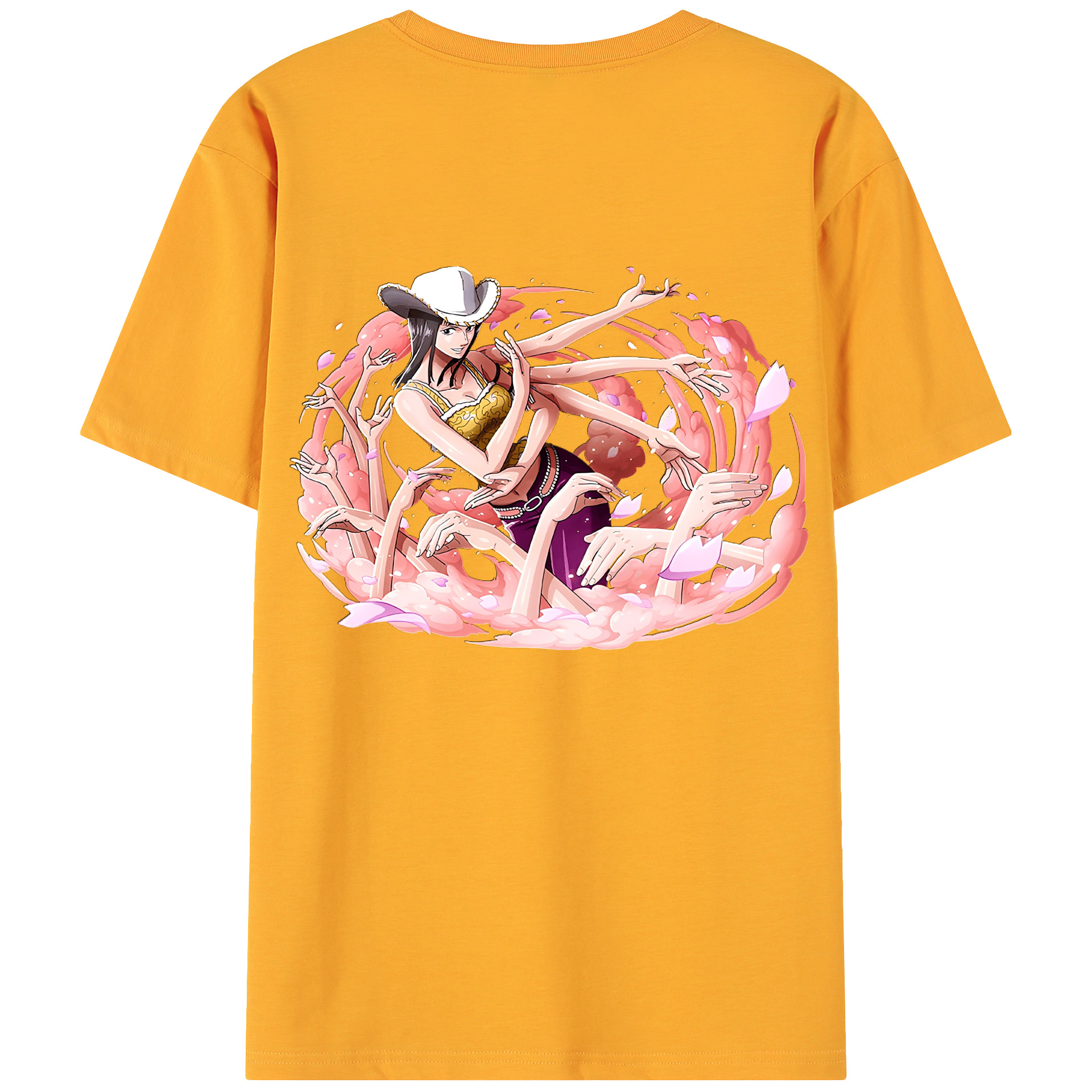 ワンピース ニコ・ロビン ONE PIECE Nico Robin 綿100％ メンズ半袖Tシャツ（バックプリント） 通気性