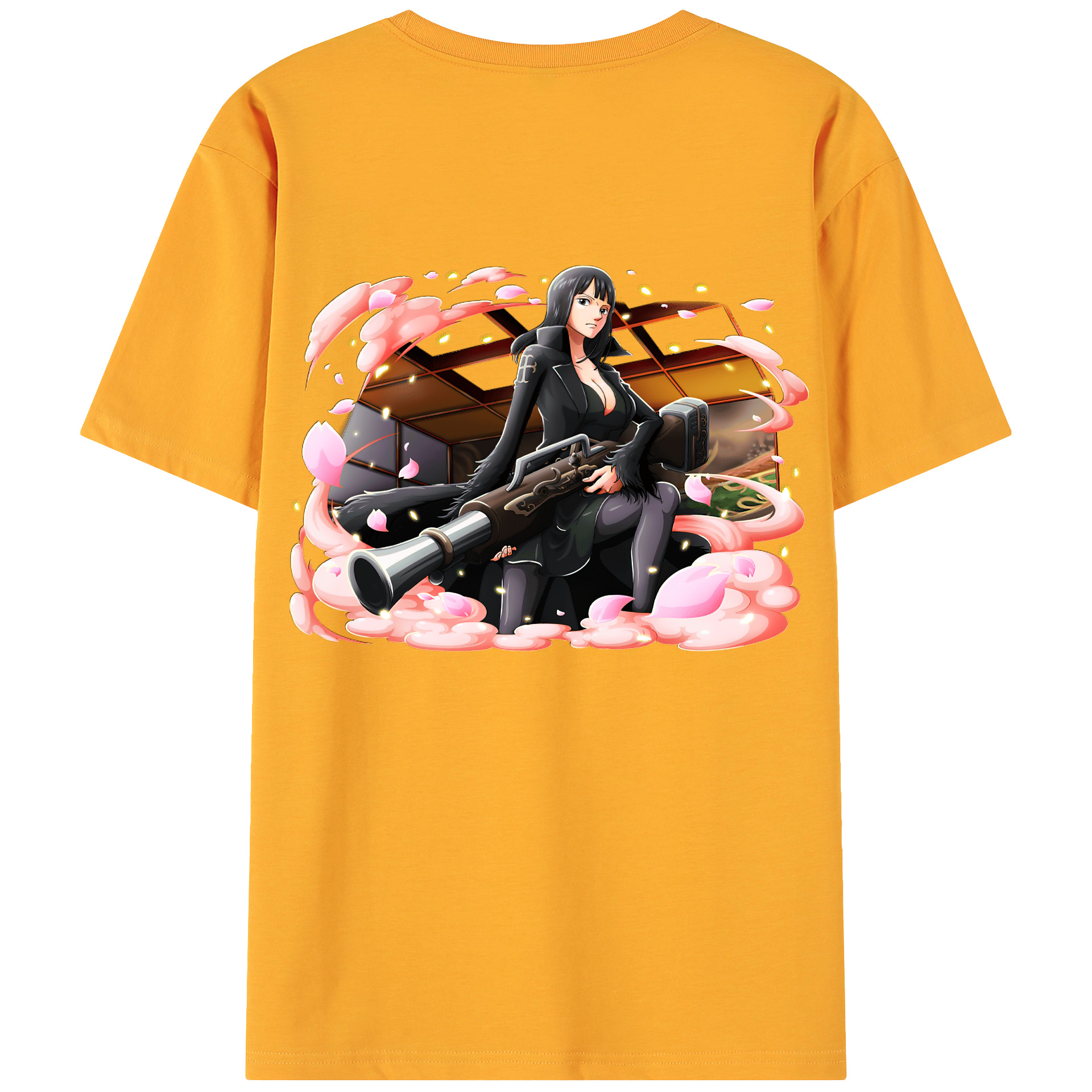 ワンピース ニコ・ロビン ONE PIECE Nico Robin 綿100％ メンズ半袖Tシャツ（バックプリント） 通気性