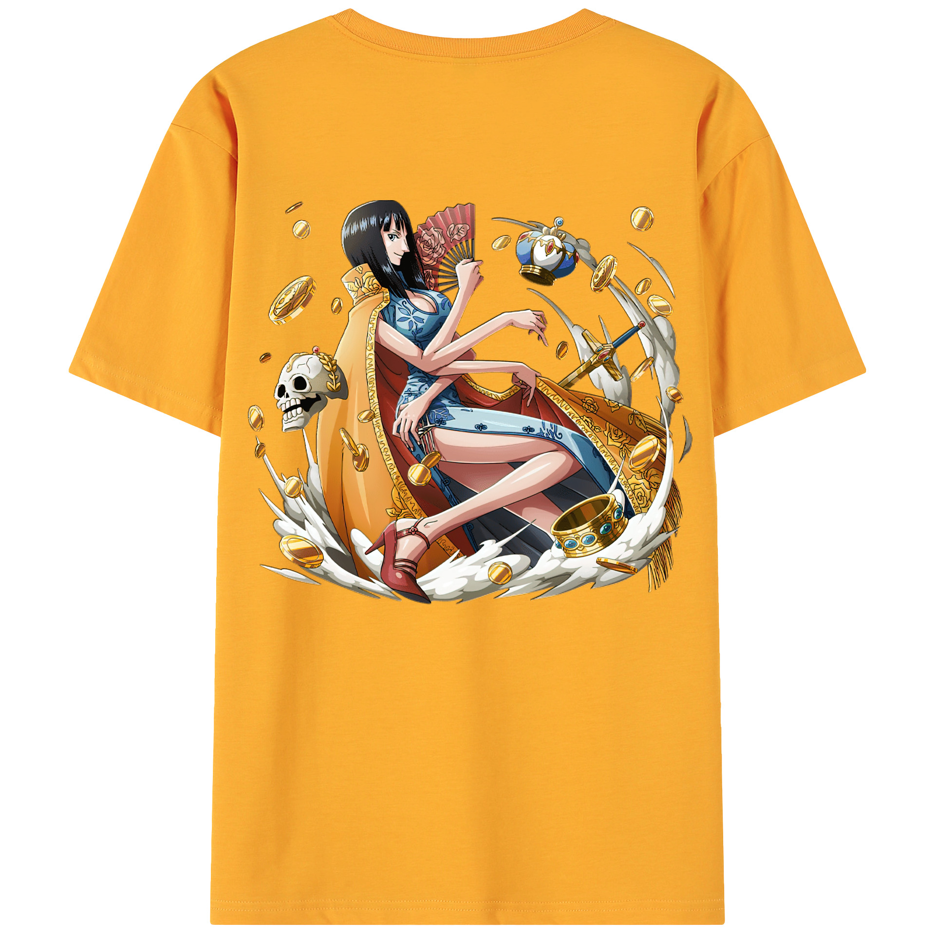 ワンピース ニコ・ロビン ONE PIECE Nico Robin 綿100％ メンズ半袖Tシャツ（バックプリント） 通気性