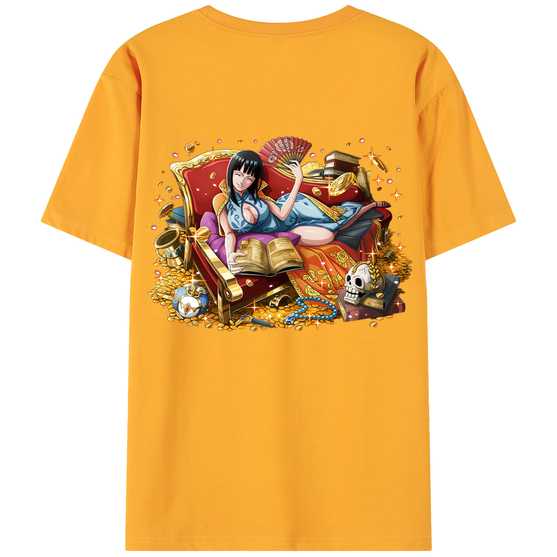 ワンピース ニコ・ロビン ONE PIECE Nico Robin 綿100％ メンズ半袖Tシャツ（バックプリント） 通気性