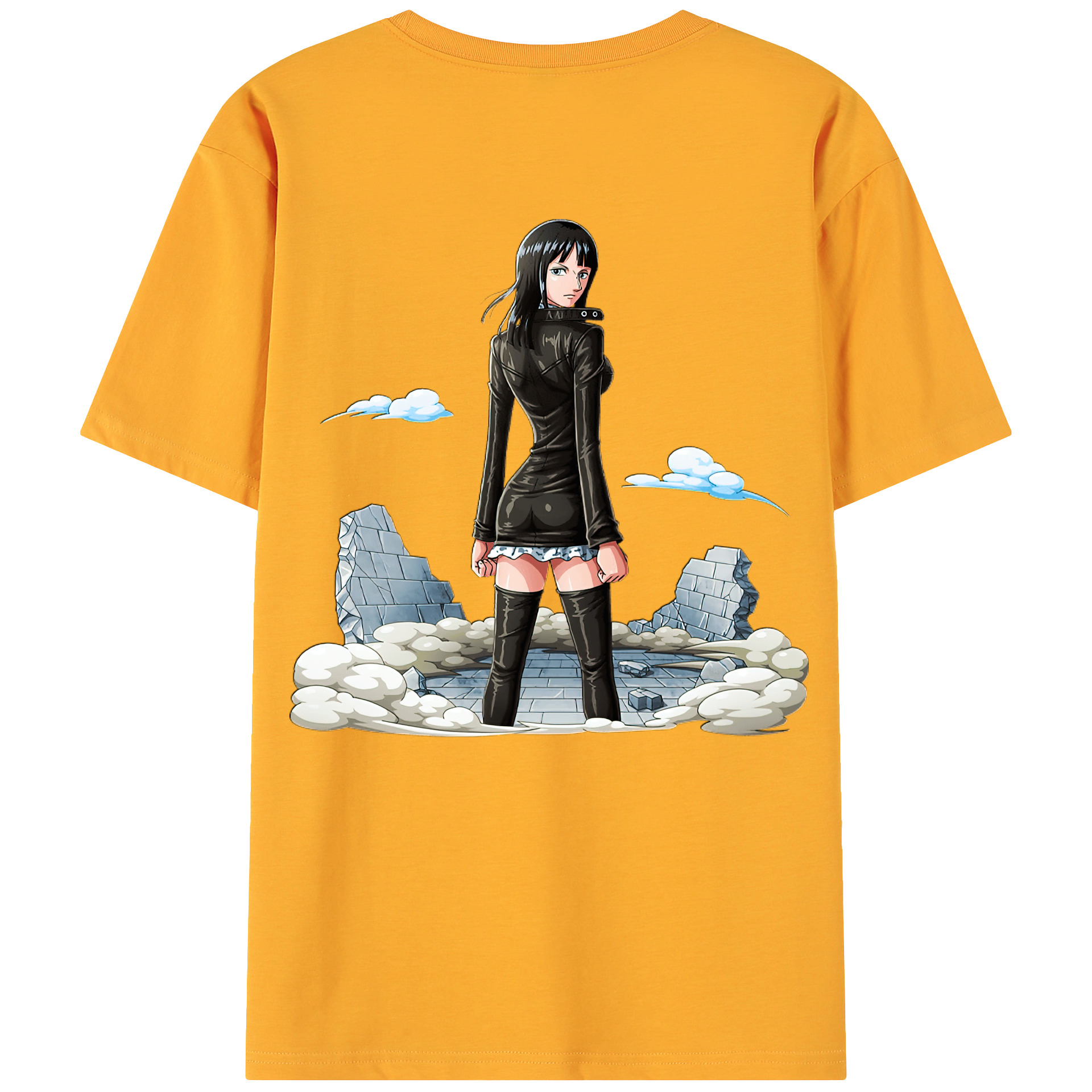 ワンピース ニコ・ロビン ONE PIECE Nico Robin 綿100％ メンズ半袖Tシャツ（バックプリント） 通気性