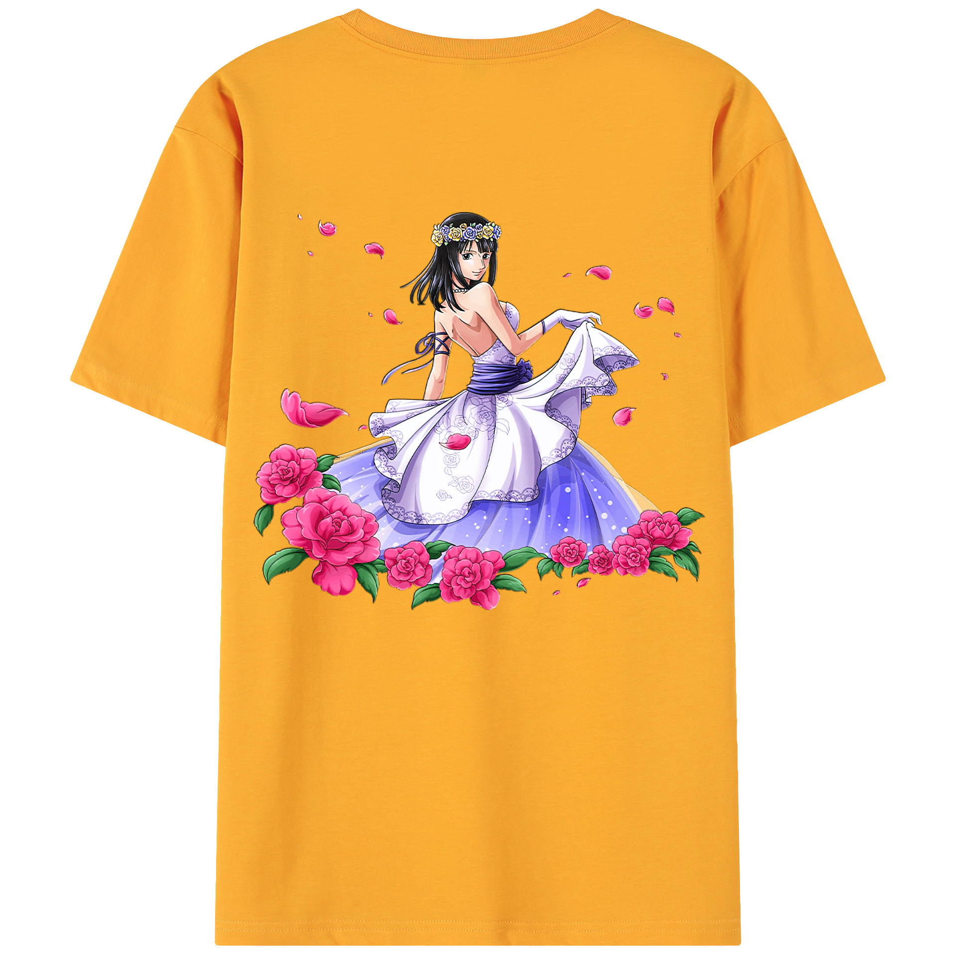 ワンピース ニコ・ロビン ONE PIECE Nico Robin 綿100％ メンズ半袖Tシャツ（バックプリント） 通気性