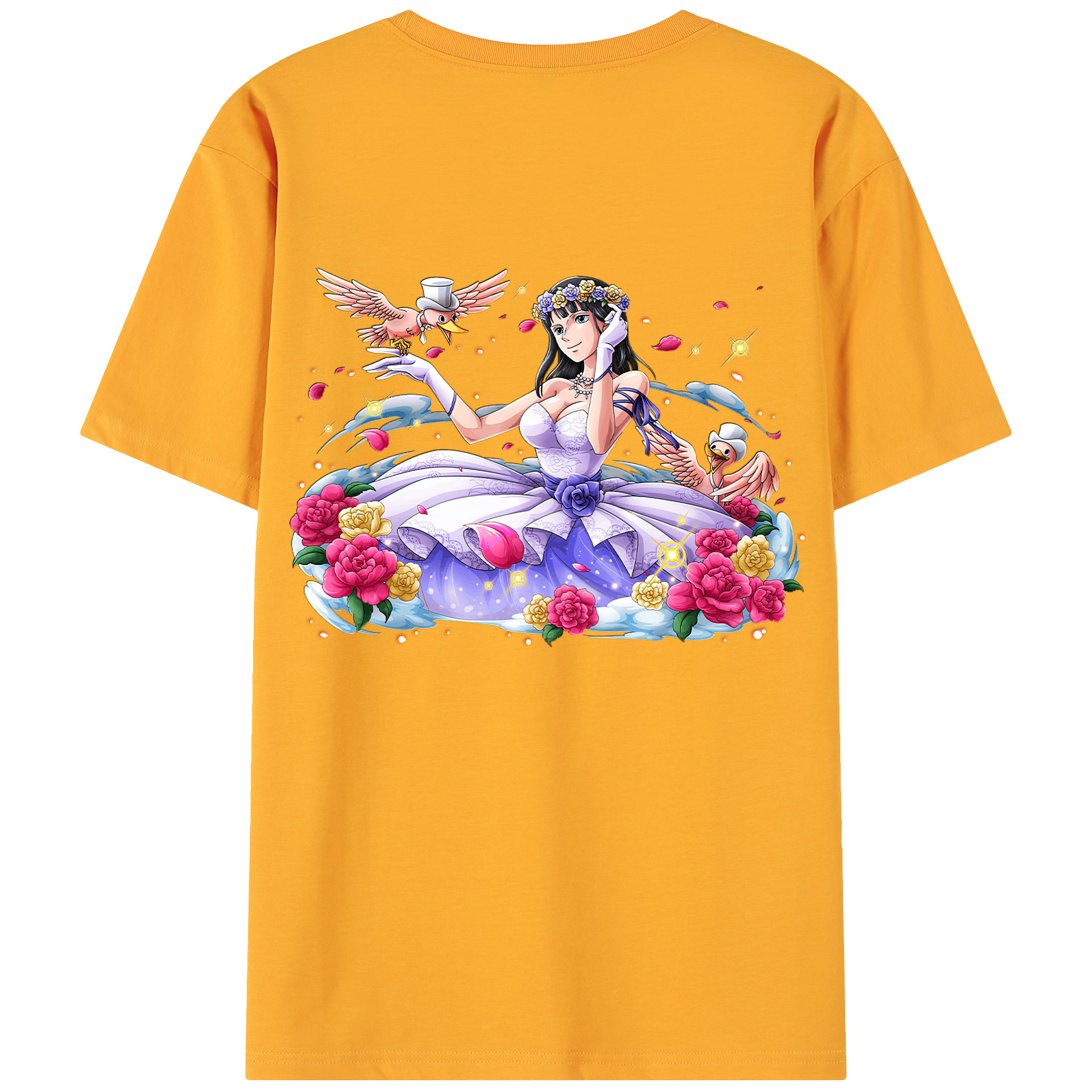 ワンピース ニコ・ロビン ONE PIECE Nico Robin 綿100％ メンズ半袖Tシャツ（バックプリント） 通気性
