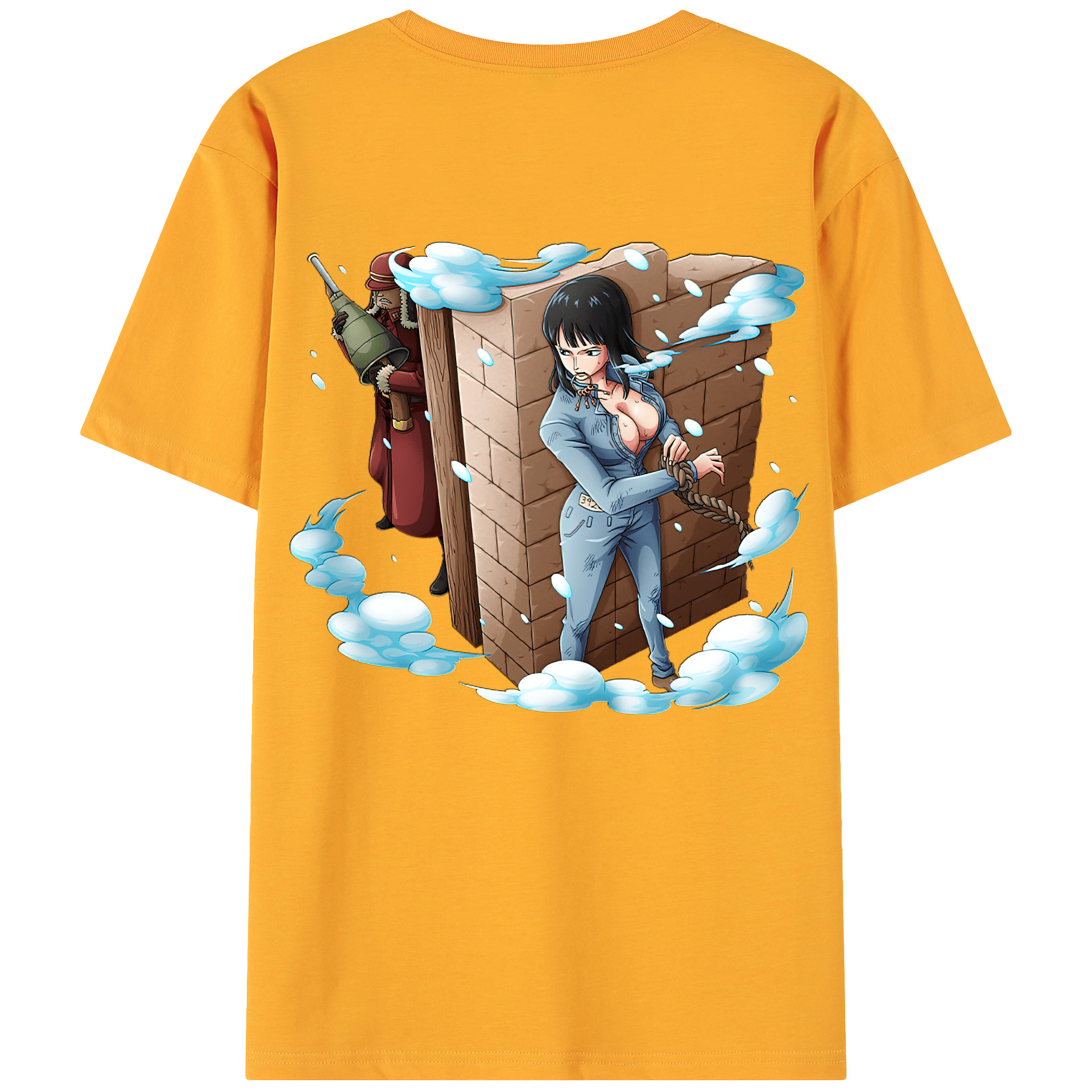 ワンピース ニコ・ロビン ONE PIECE Nico Robin 綿100％ メンズ半袖Tシャツ（バックプリント） 通気性