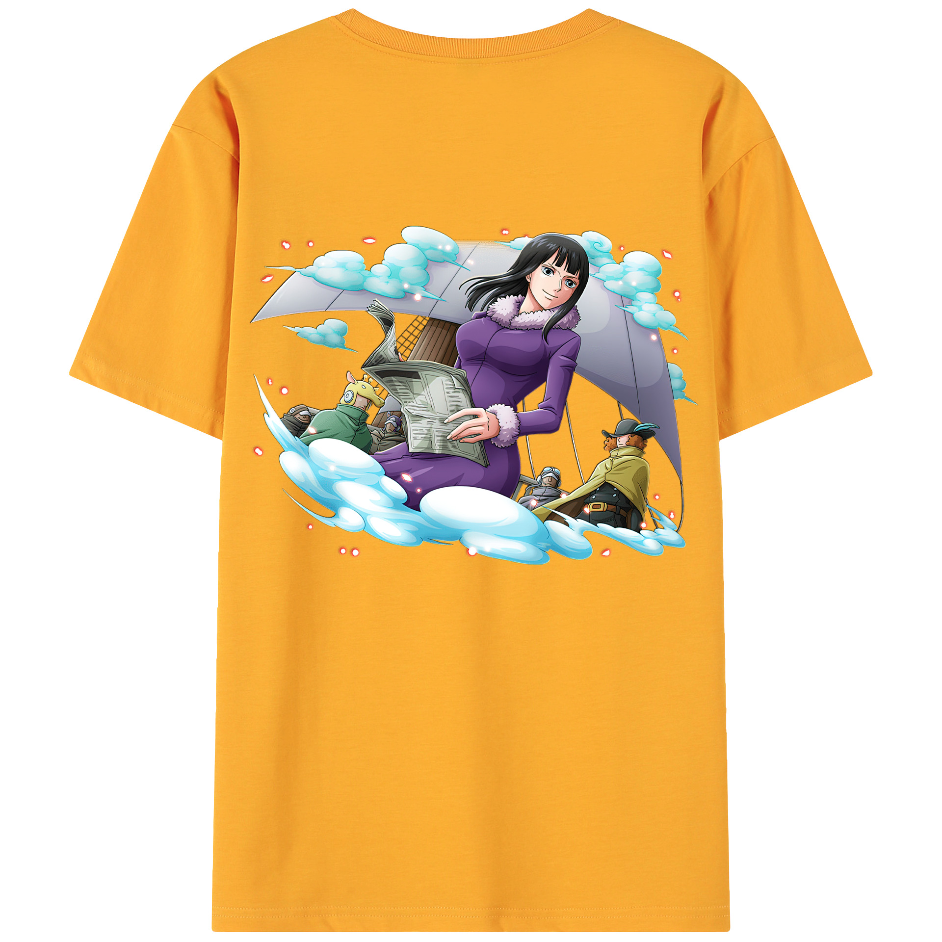 ワンピース ニコ・ロビン ONE PIECE Nico Robin 綿100％ メンズ半袖Tシャツ（バックプリント） 通気性