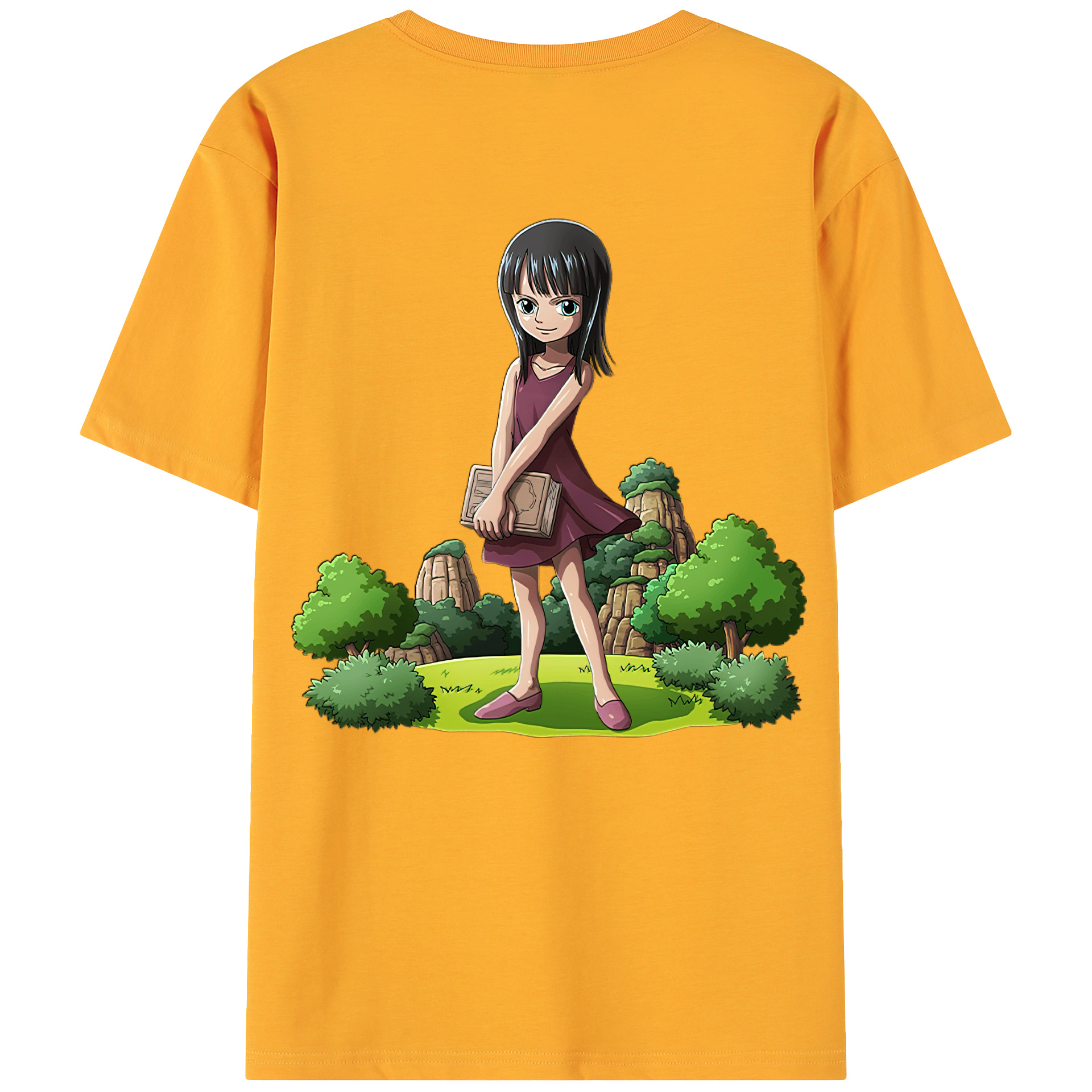 ワンピース ニコ・ロビン ONE PIECE Nico Robin 綿100％ メンズ半袖Tシャツ（バックプリント） 通気性