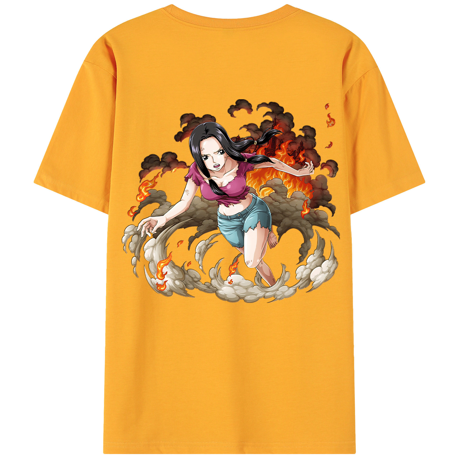 ワンピース ニコ・ロビン ONE PIECE Nico Robin 綿100％ メンズ半袖Tシャツ（バックプリント） 通気性