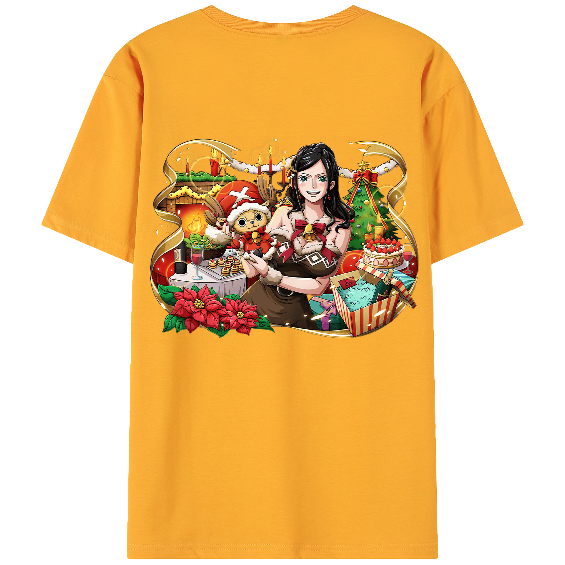 ワンピース ニコ・ロビン ONE PIECE Nico Robin 綿100％ メンズ半袖Tシャツ（バックプリント） 通気性