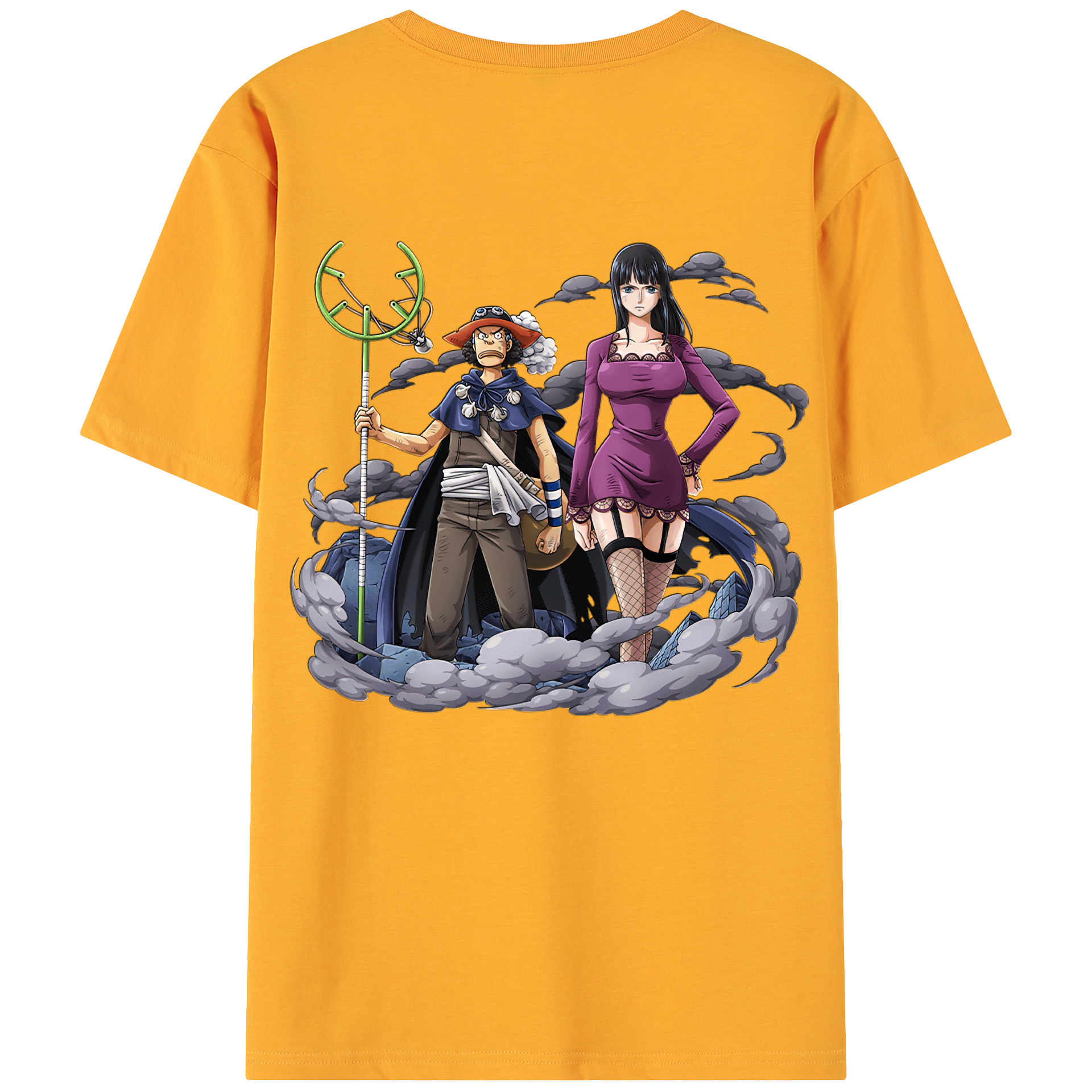 ワンピース ニコ・ロビン ONE PIECE Nico Robin 綿100％ メンズ半袖Tシャツ（バックプリント） 通気性