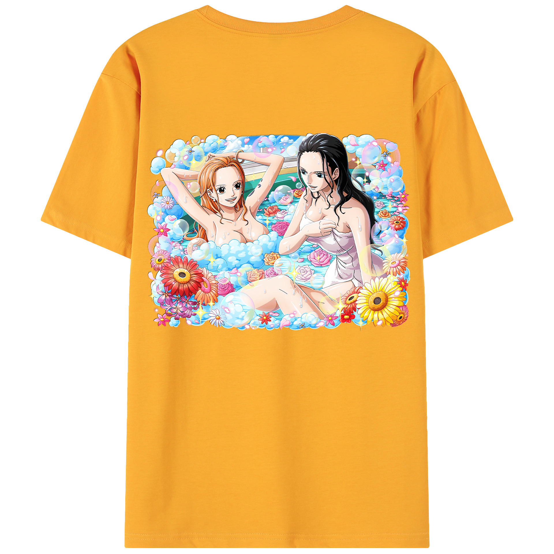 ワンピース ニコ・ロビン ONE PIECE Nico Robin 綿100％ メンズ半袖Tシャツ（バックプリント） 通気性