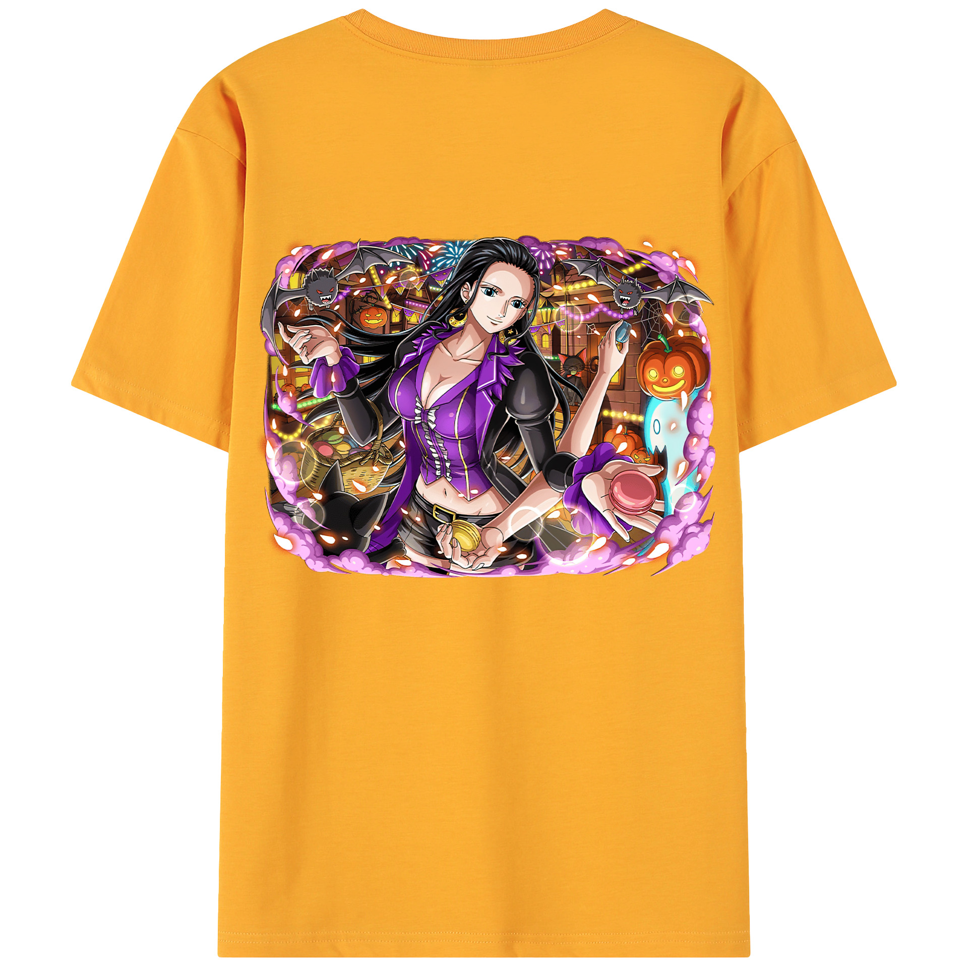 ワンピース ニコ・ロビン ONE PIECE Nico Robin 綿100％ メンズ半袖Tシャツ（バックプリント） 通気性