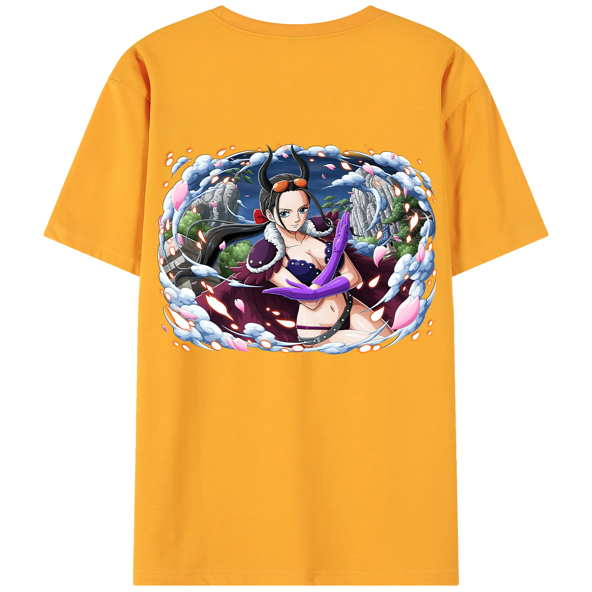 ワンピース ニコ・ロビン ONE PIECE Nico Robin 綿100％ メンズ半袖Tシャツ（バックプリント） 通気性