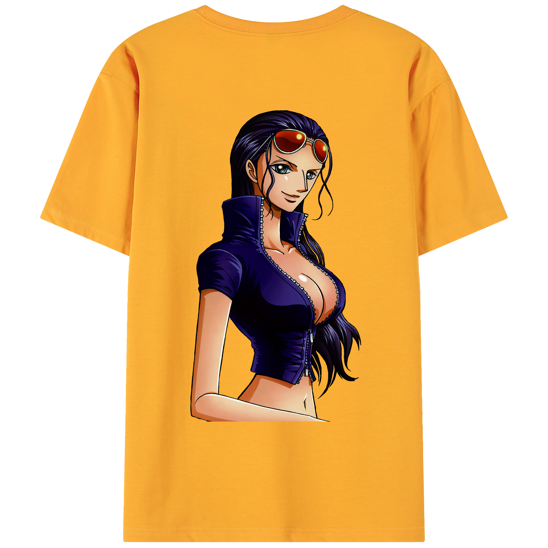 ワンピース ニコ・ロビン ONE PIECE Nico Robin 綿100％ メンズ半袖Tシャツ（バックプリント） 通気性