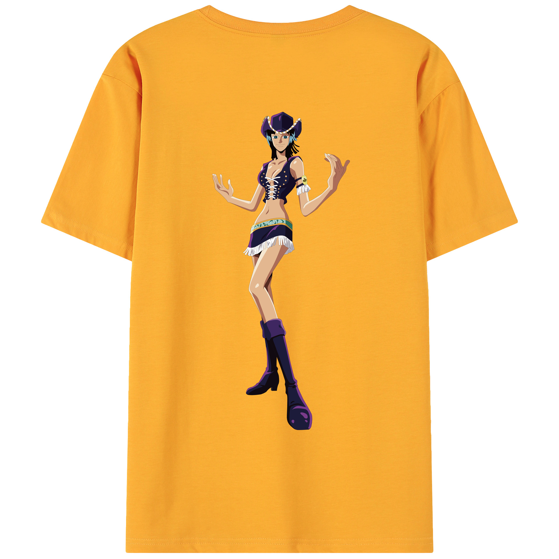 ワンピース ニコ・ロビン ONE PIECE Nico Robin 綿100％ メンズ半袖Tシャツ（バックプリント） 通気性
