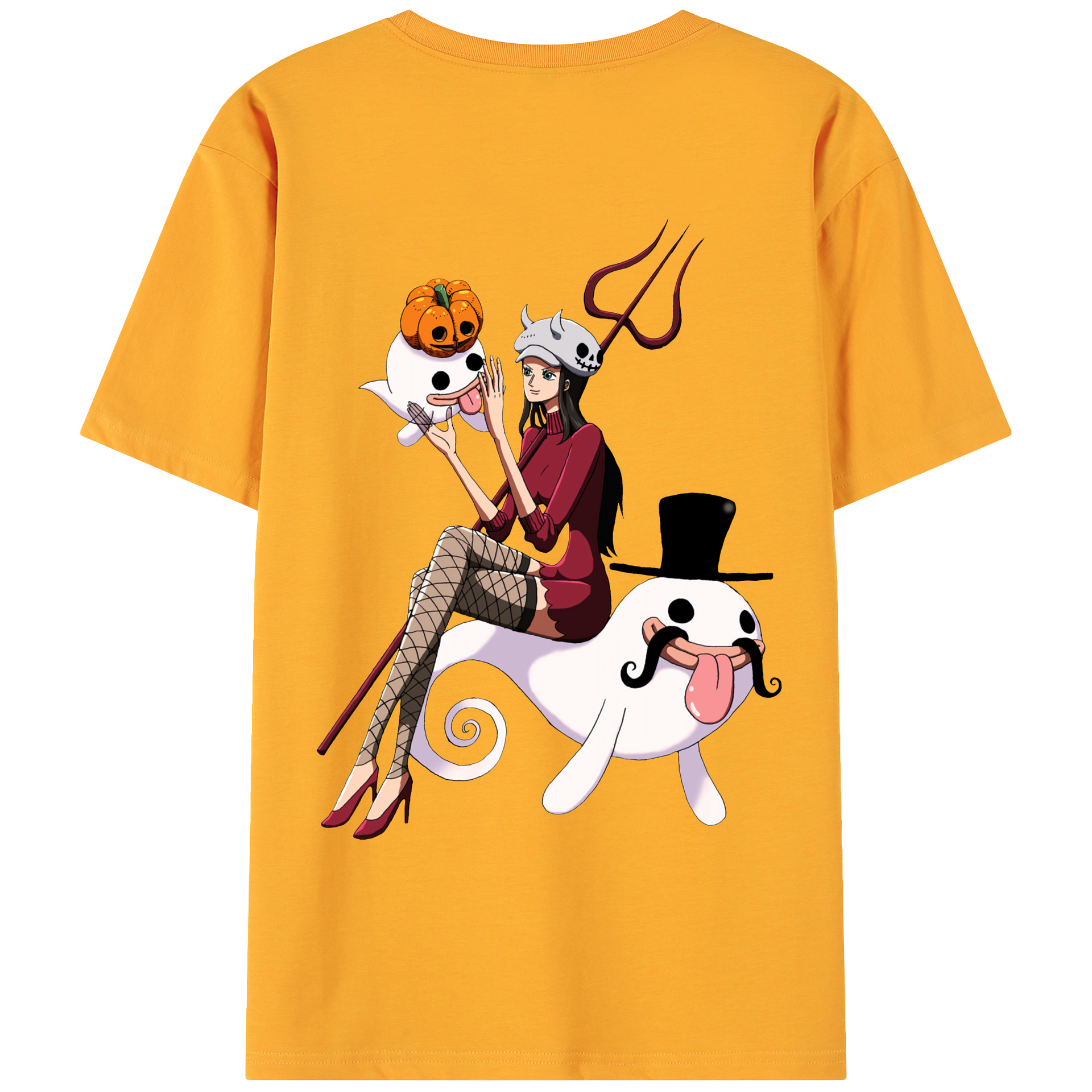 ワンピース ニコ・ロビン ONE PIECE Nico Robin 綿100％ メンズ半袖Tシャツ（バックプリント） 通気性