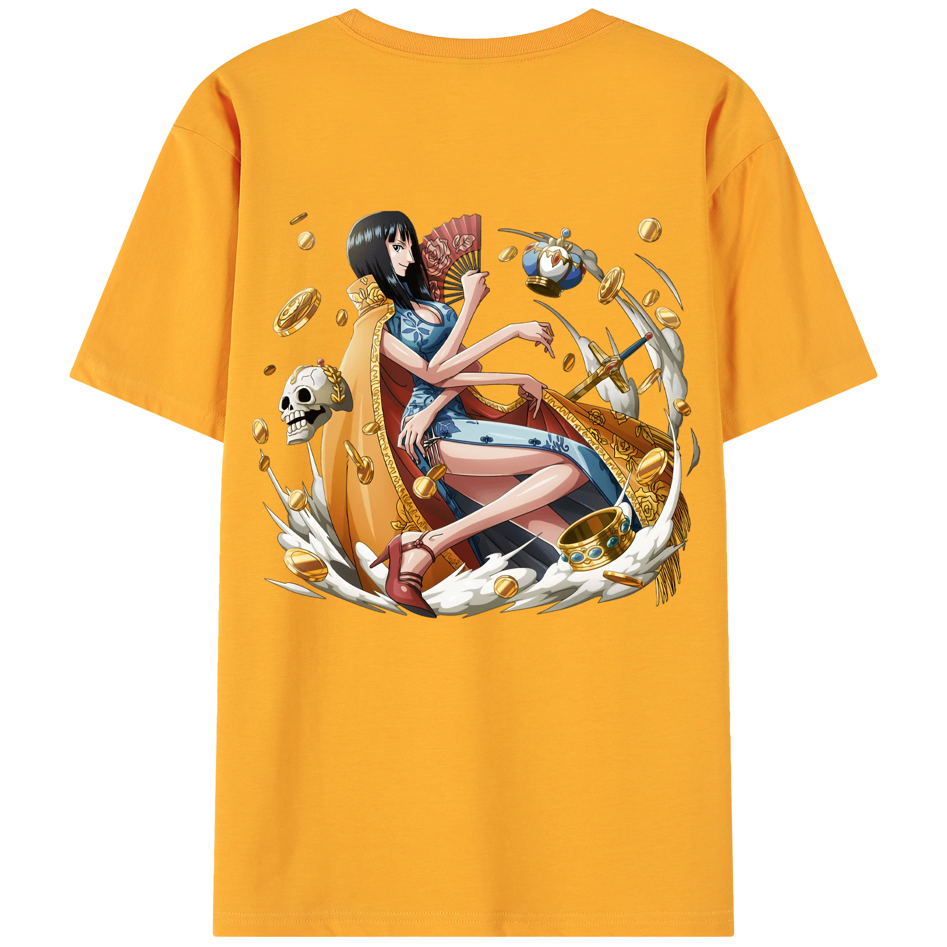 ワンピース ニコ・ロビン ONE PIECE Nico Robin 綿100％ メンズ半袖Tシャツ（バックプリント） 通気性
