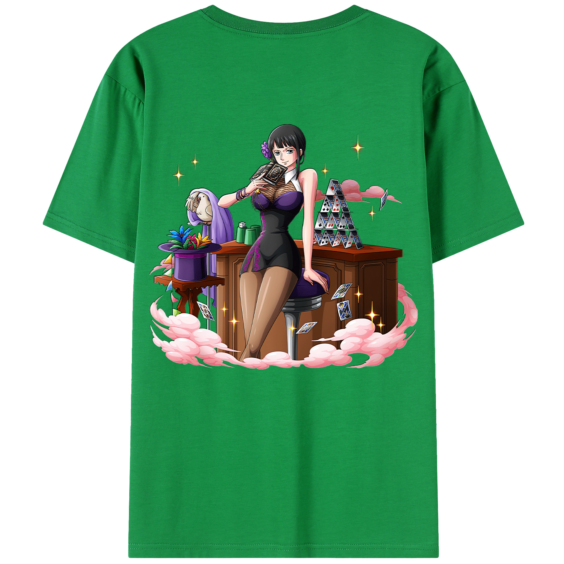 ワンピース ニコ・ロビン ONE PIECE Nico Robin 綿100％ メンズ半袖Tシャツ（バックプリント） 通気性