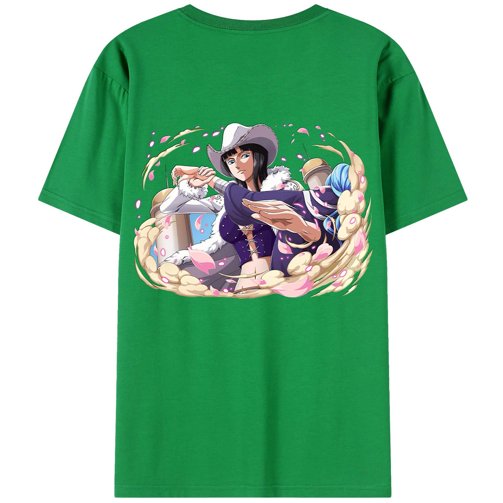 ワンピース ニコ・ロビン ONE PIECE Nico Robin 綿100％ メンズ半袖Tシャツ（バックプリント） 通気性