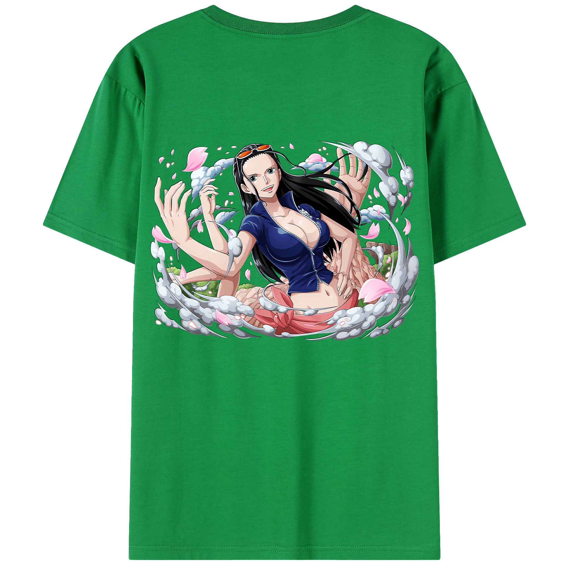 ワンピース ニコ・ロビン ONE PIECE Nico Robin 綿100％ メンズ半袖Tシャツ（バックプリント） 通気性