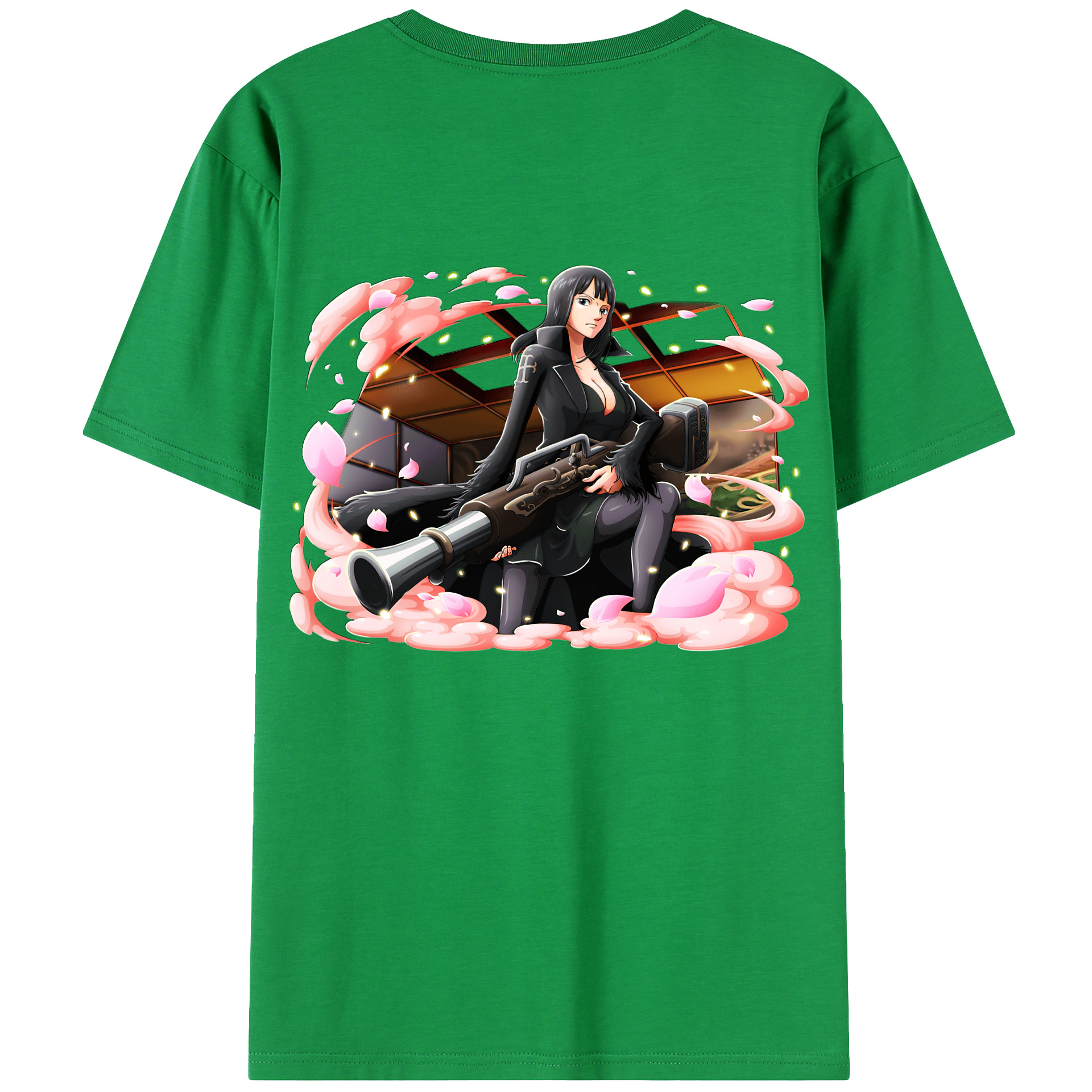 ワンピース ニコ・ロビン ONE PIECE Nico Robin 綿100％ メンズ半袖Tシャツ（バックプリント） 通気性