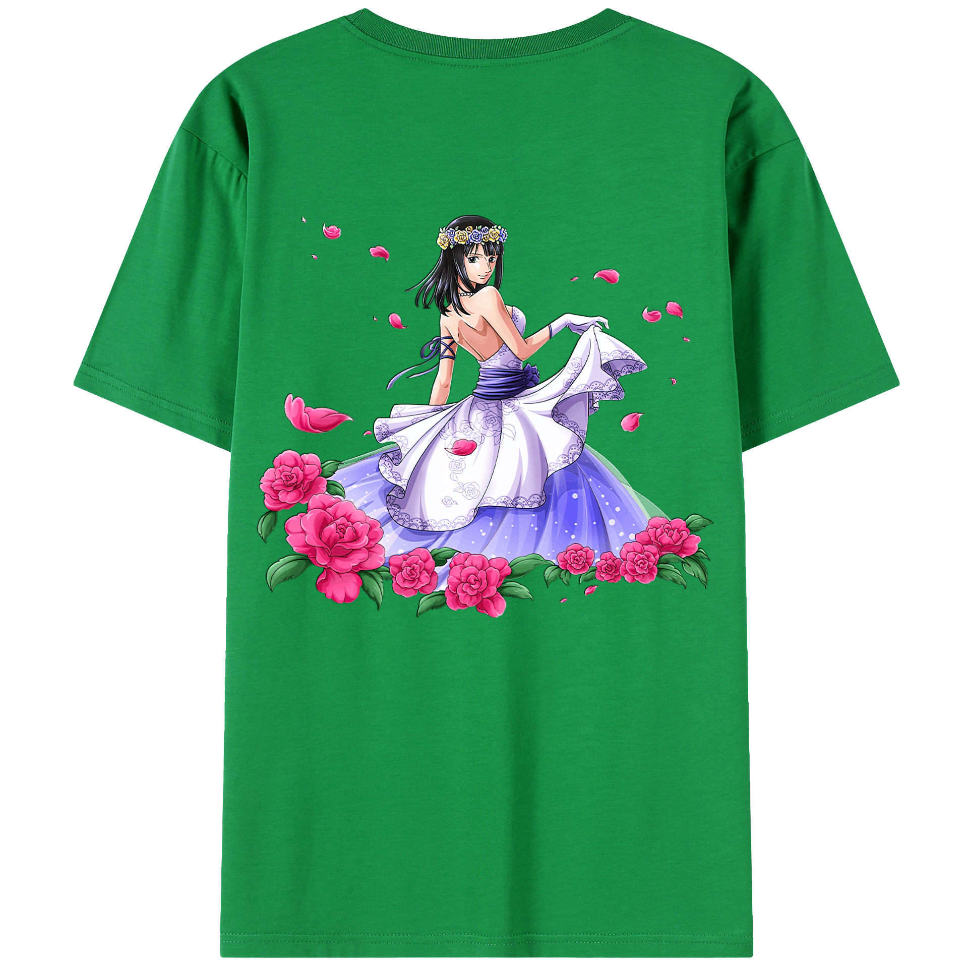 ワンピース ニコ・ロビン ONE PIECE Nico Robin 綿100％ メンズ半袖Tシャツ（バックプリント） 通気性