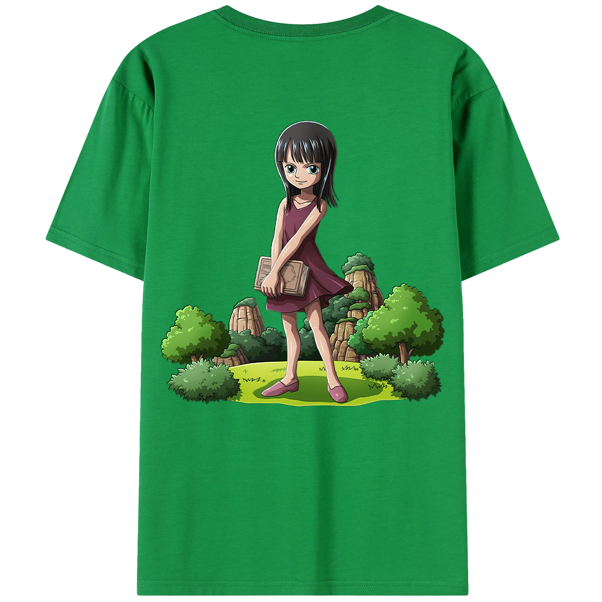 ワンピース ニコ・ロビン ONE PIECE Nico Robin 綿100％ メンズ半袖Tシャツ（バックプリント） 通気性