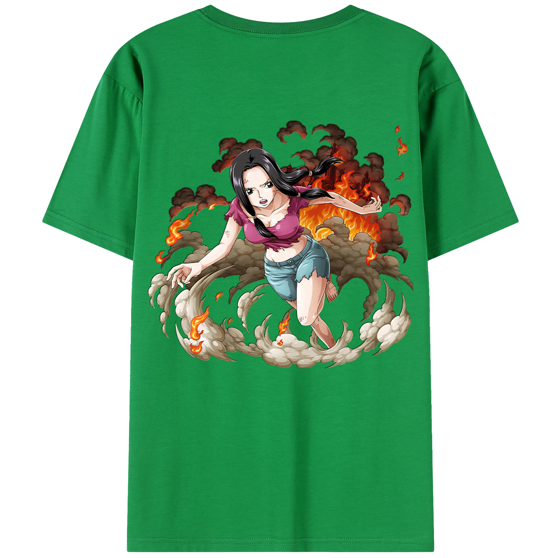 ワンピース ニコ・ロビン ONE PIECE Nico Robin 綿100％ メンズ半袖Tシャツ（バックプリント） 通気性