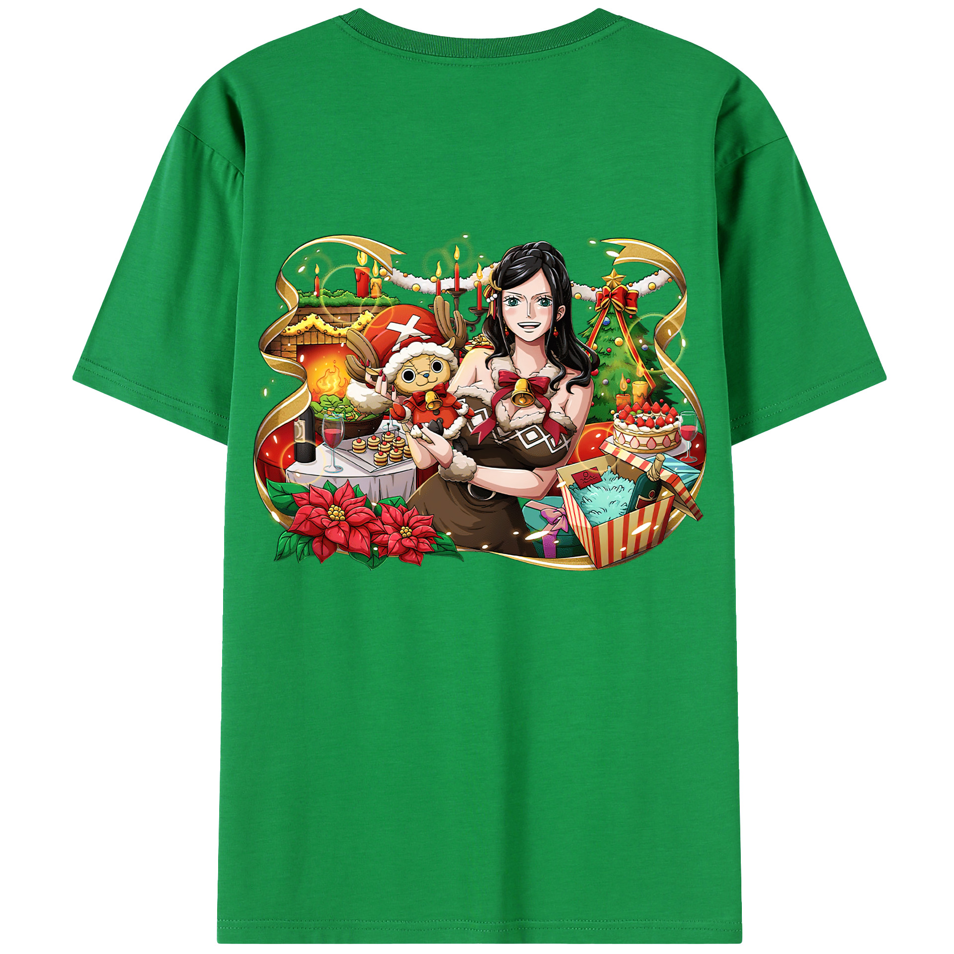 ワンピース ニコ・ロビン ONE PIECE Nico Robin 綿100％ メンズ半袖Tシャツ（バックプリント） 通気性