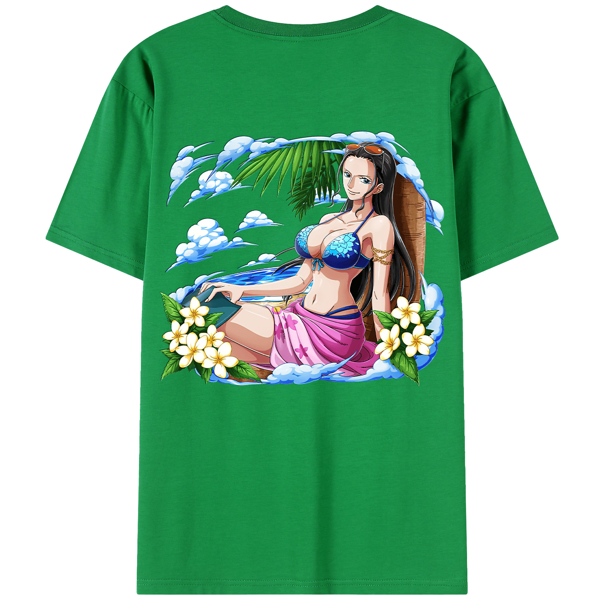 ワンピース ニコ・ロビン ONE PIECE Nico Robin 綿100％ メンズ半袖Tシャツ（バックプリント） 通気性