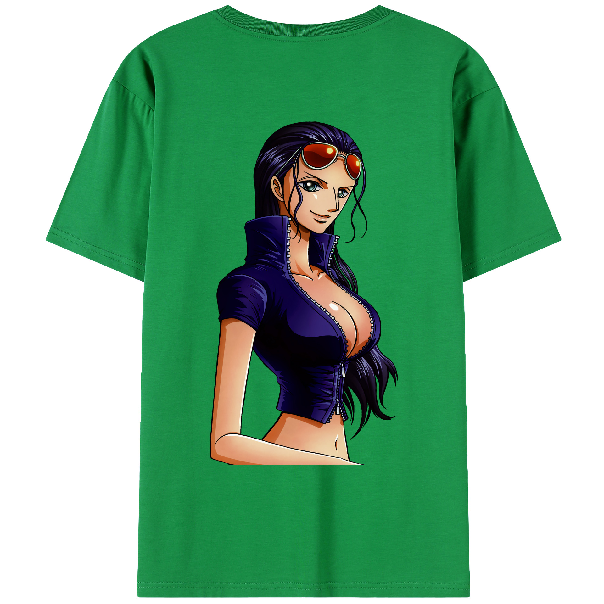 ワンピース ニコ・ロビン ONE PIECE Nico Robin 綿100％ メンズ半袖Tシャツ（バックプリント） 通気性
