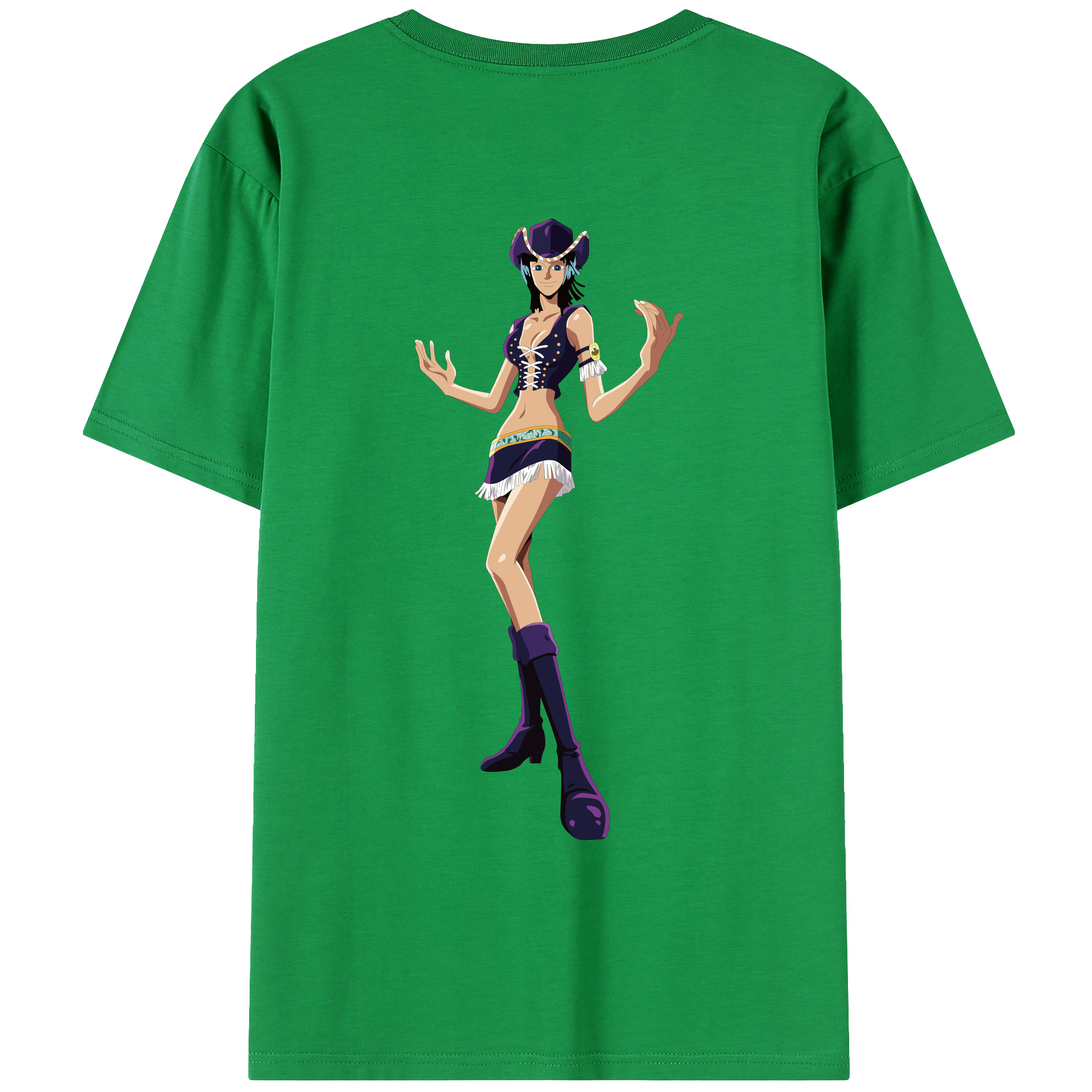 ワンピース ニコ・ロビン ONE PIECE Nico Robin 綿100％ メンズ半袖Tシャツ（バックプリント） 通気性