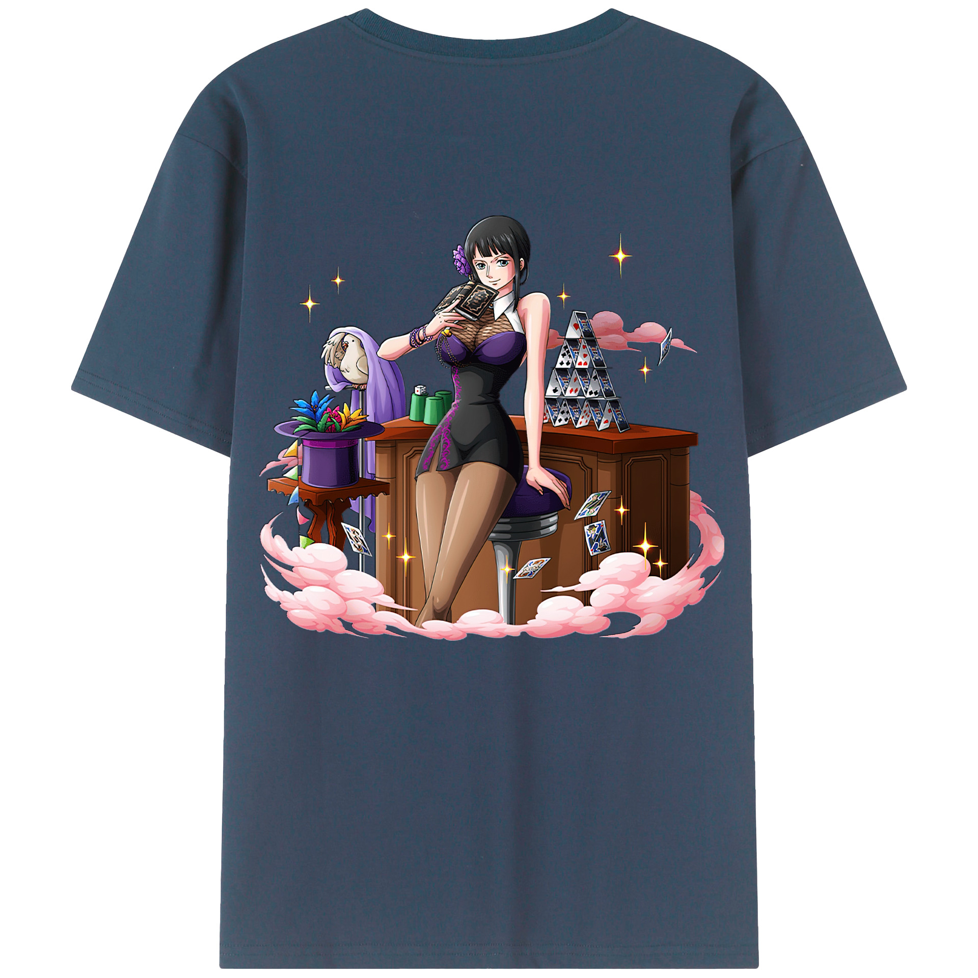 ワンピース ニコ・ロビン ONE PIECE Nico Robin 綿100％ メンズ半袖Tシャツ（バックプリント） 通気性