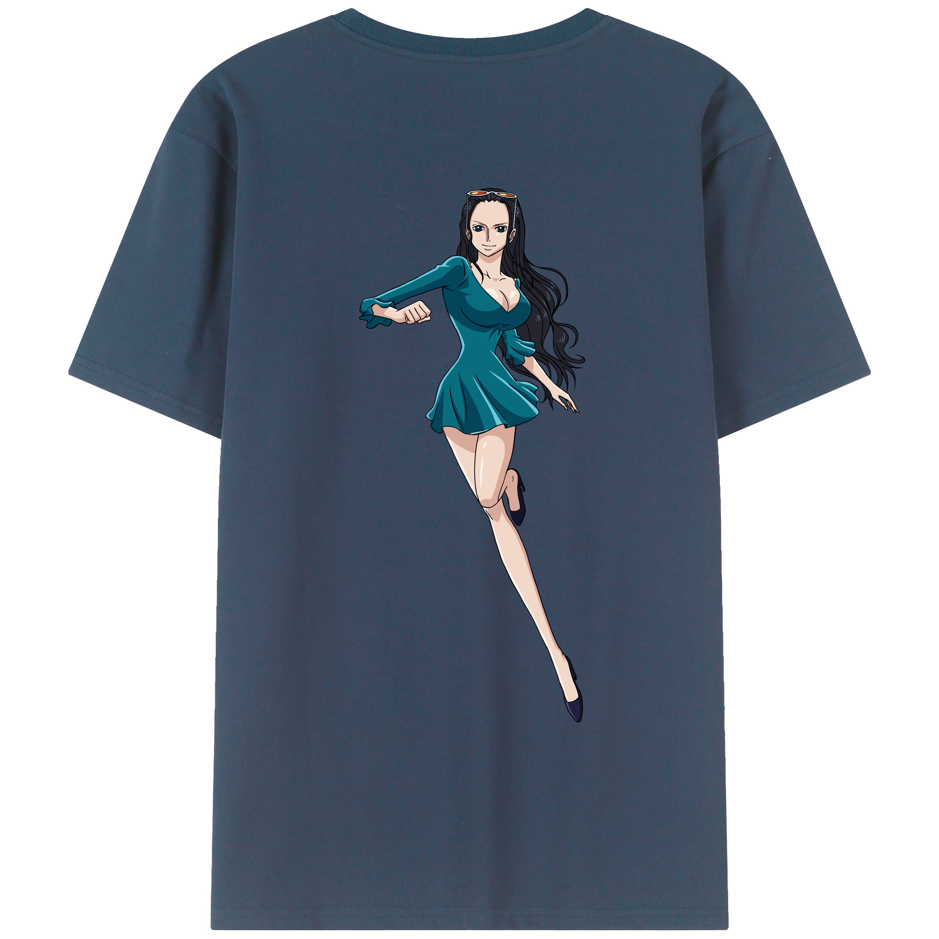 ワンピース ニコ・ロビン ONE PIECE Nico Robin 綿100％ メンズ半袖Tシャツ（バックプリント） 通気性