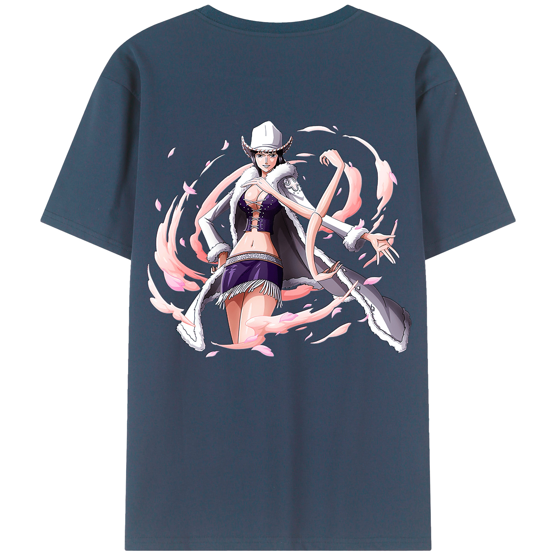 ワンピース ニコ・ロビン ONE PIECE Nico Robin 綿100％ メンズ半袖Tシャツ（バックプリント） 通気性