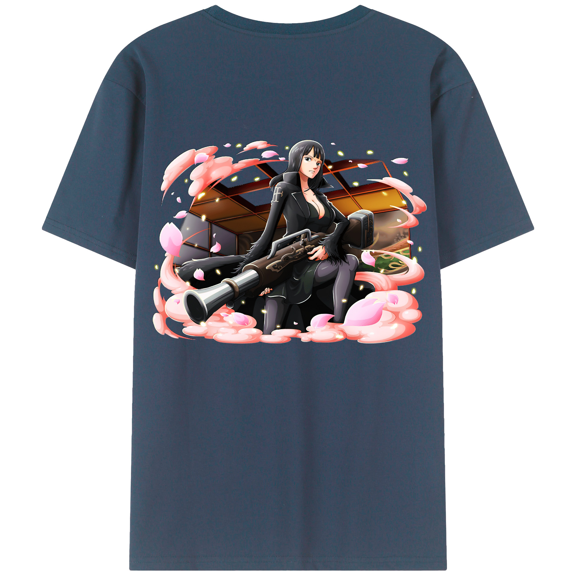 ワンピース ニコ・ロビン ONE PIECE Nico Robin 綿100％ メンズ半袖Tシャツ（バックプリント） 通気性