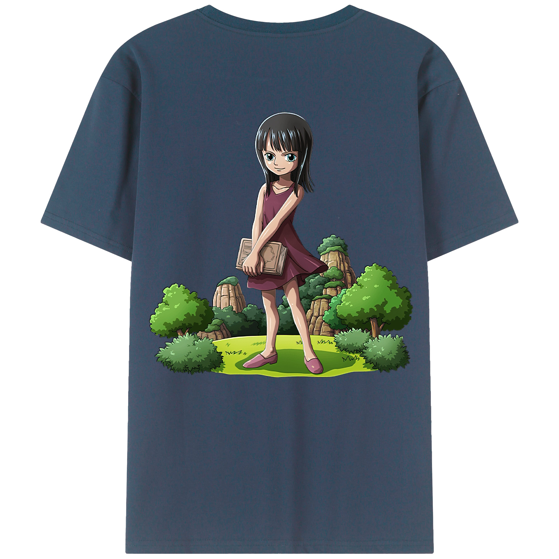 ワンピース ニコ・ロビン ONE PIECE Nico Robin 綿100％ メンズ半袖Tシャツ（バックプリント） 通気性
