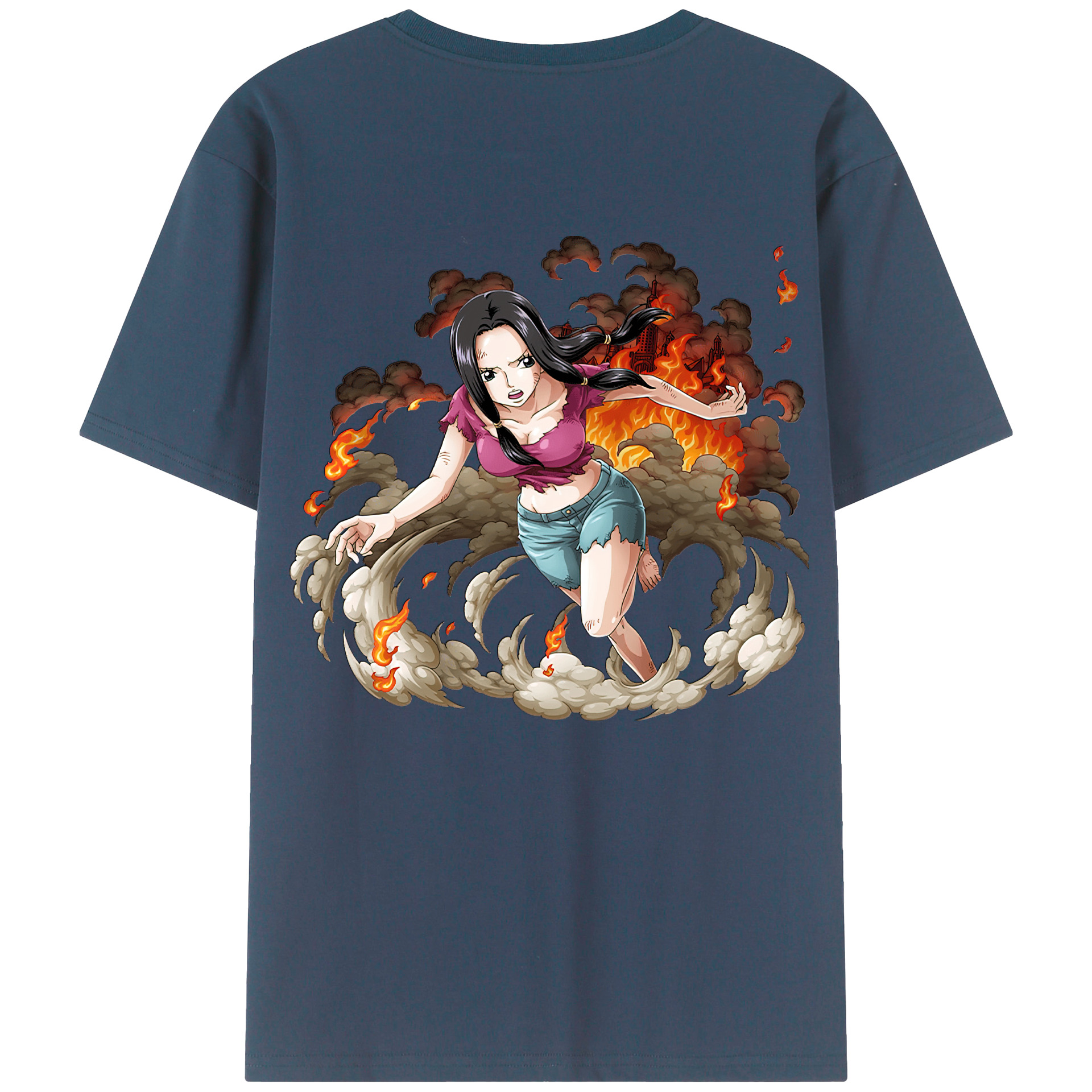 ワンピース ニコ・ロビン ONE PIECE Nico Robin 綿100％ メンズ半袖Tシャツ（バックプリント） 通気性