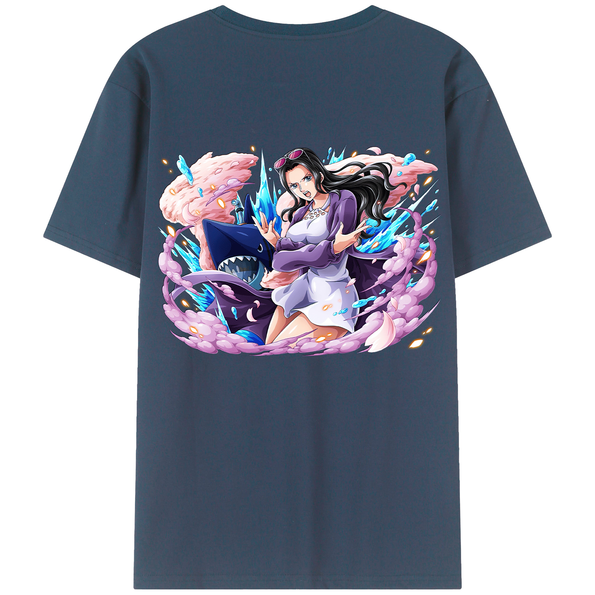 ワンピース ニコ・ロビン ONE PIECE Nico Robin 綿100％ メンズ半袖Tシャツ（バックプリント） 通気性