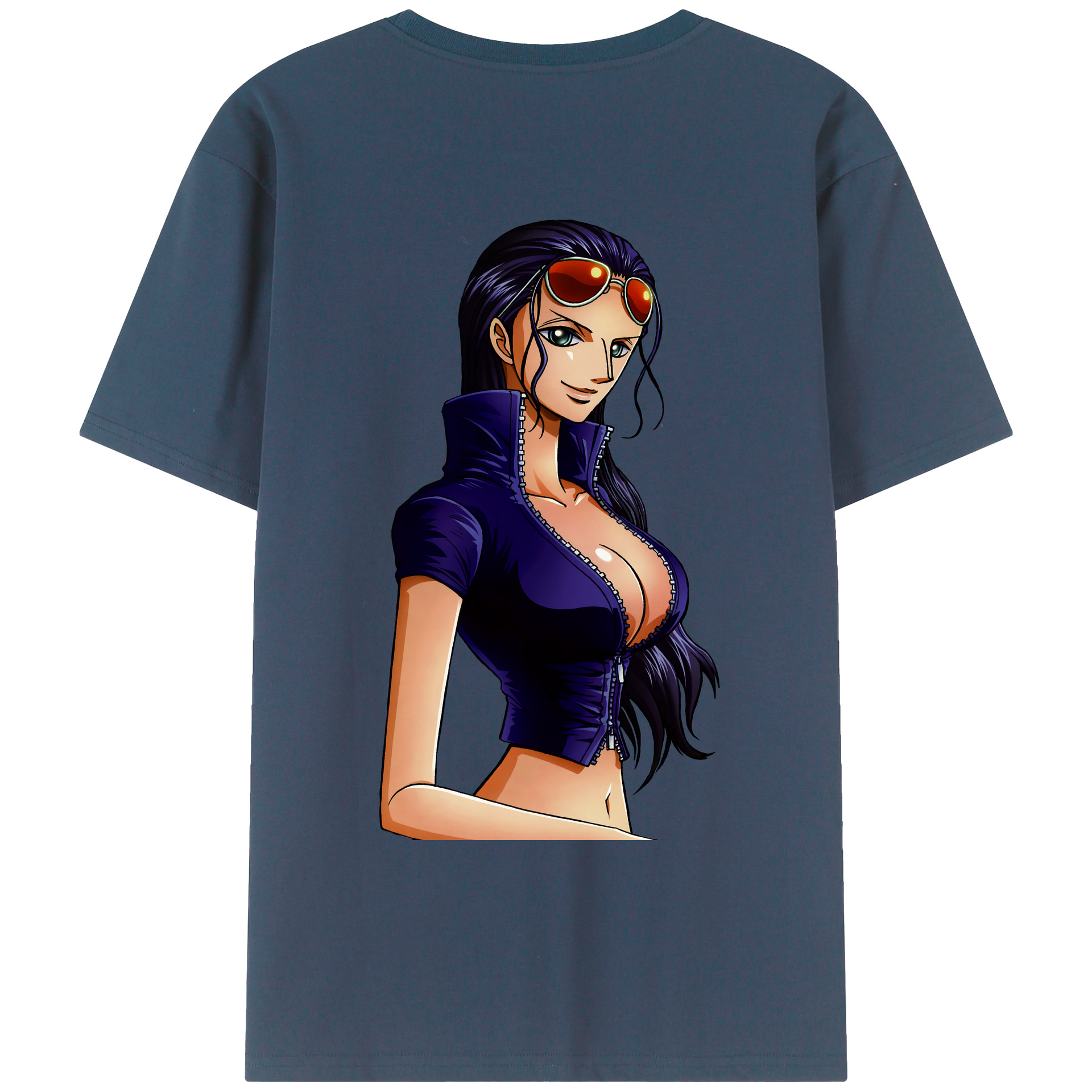 ワンピース ニコ・ロビン ONE PIECE Nico Robin 綿100％ メンズ半袖Tシャツ（バックプリント） 通気性
