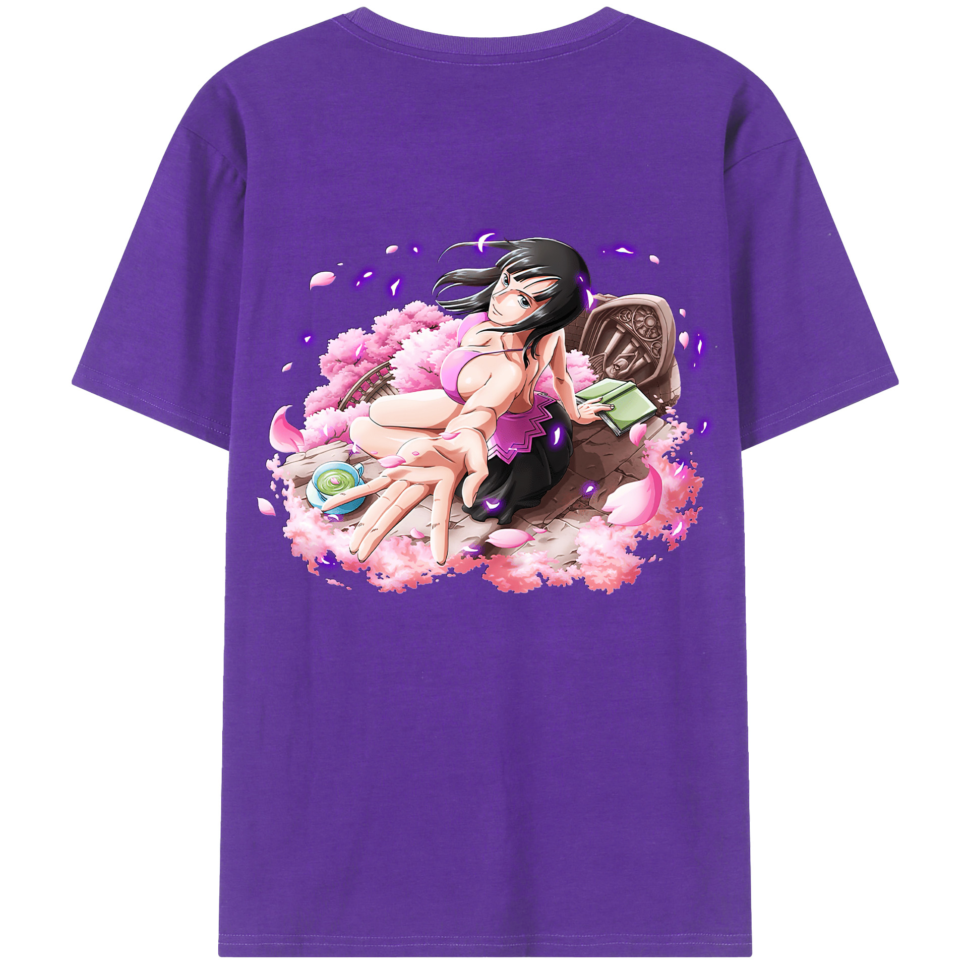 ワンピース ニコ・ロビン ONE PIECE Nico Robin 綿100％ メンズ半袖Tシャツ（バックプリント） 通気性