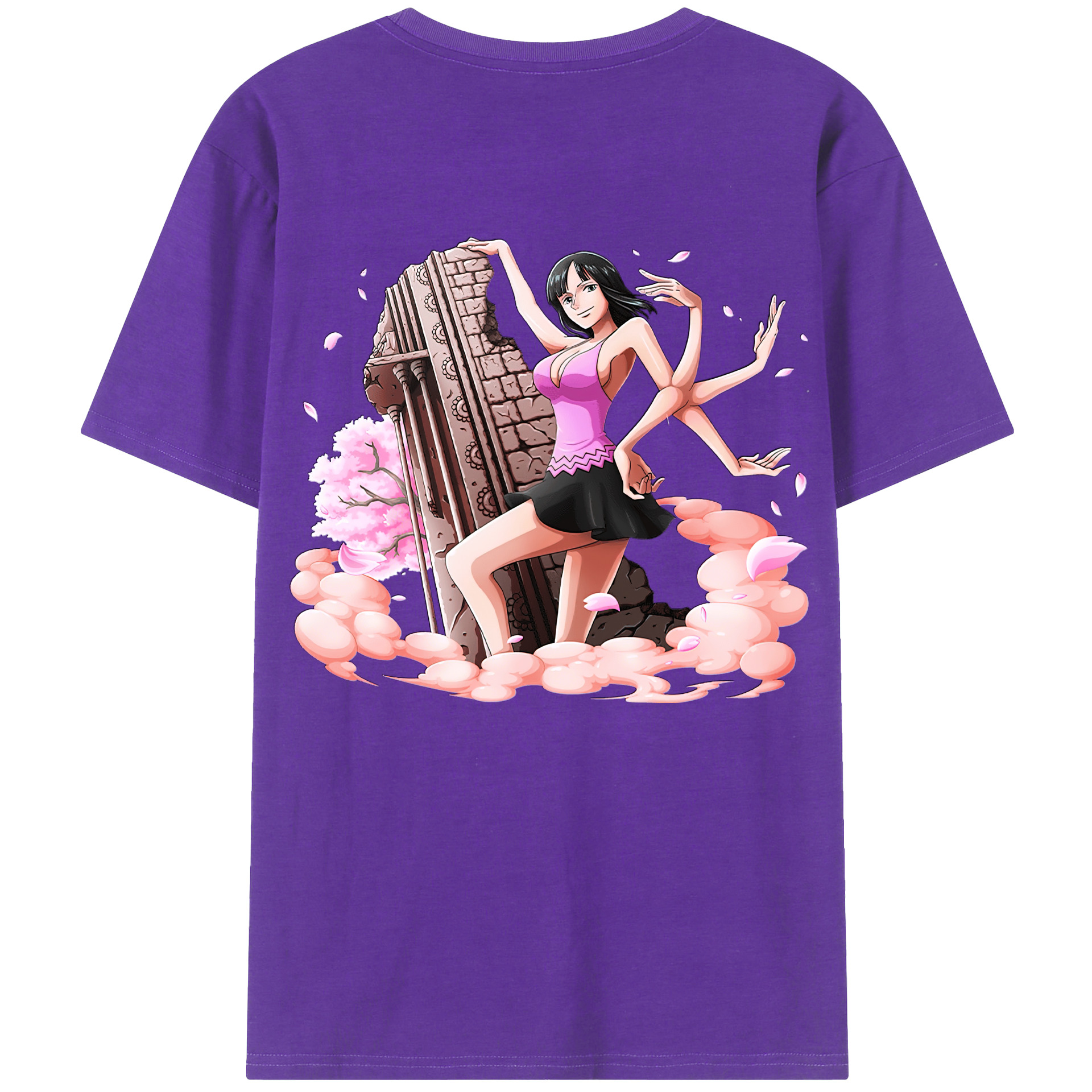 ワンピース ニコ・ロビン ONE PIECE Nico Robin 綿100％ メンズ半袖Tシャツ（バックプリント） 通気性