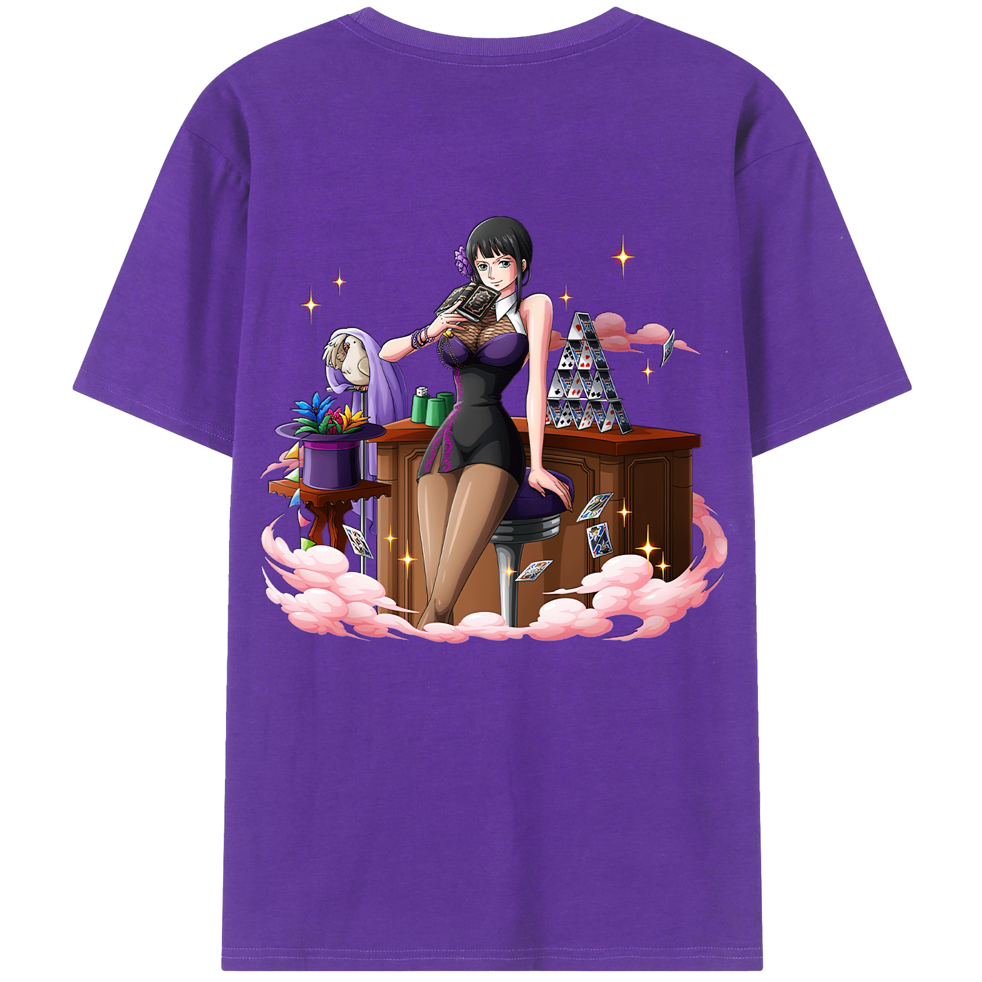 ワンピース ニコ・ロビン ONE PIECE Nico Robin 綿100％ メンズ半袖Tシャツ（バックプリント） 通気性