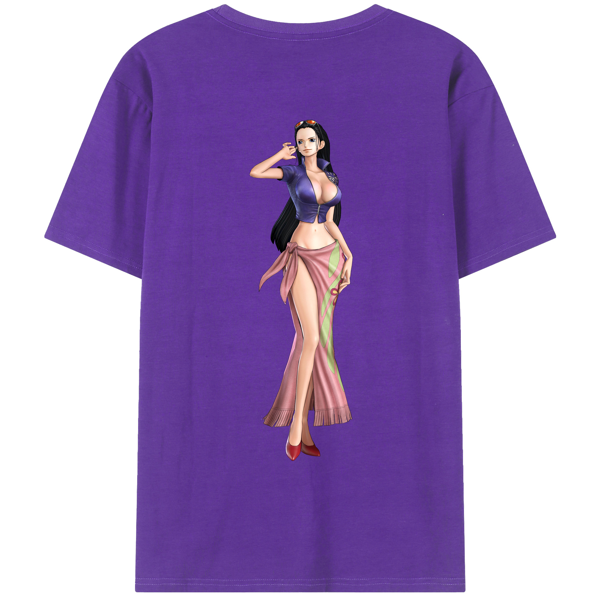 ワンピース ニコ・ロビン ONE PIECE Nico Robin 綿100％ メンズ半袖Tシャツ（バックプリント） 通気性