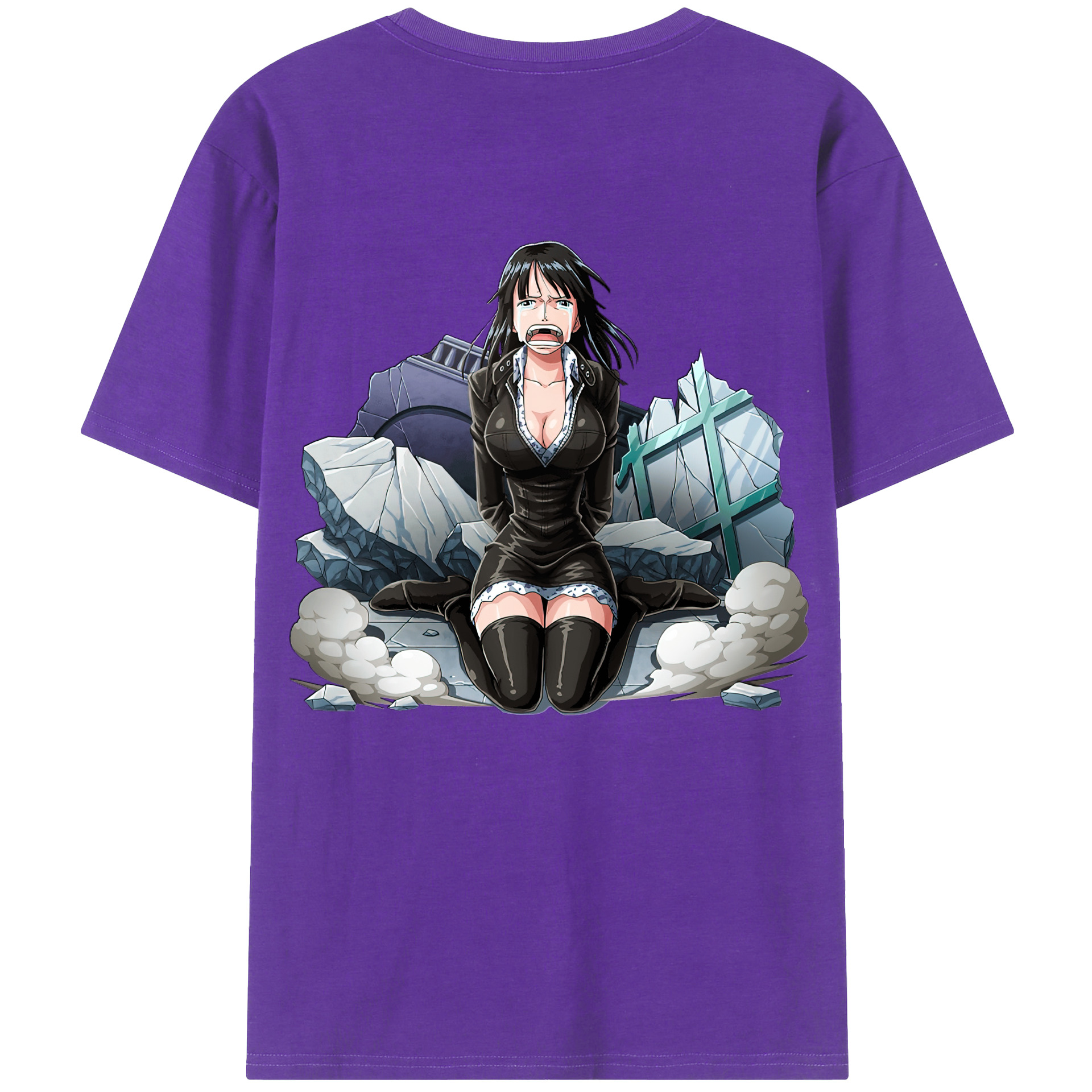 ワンピース ニコ・ロビン ONE PIECE Nico Robin 綿100％ メンズ半袖Tシャツ（バックプリント） 通気性
