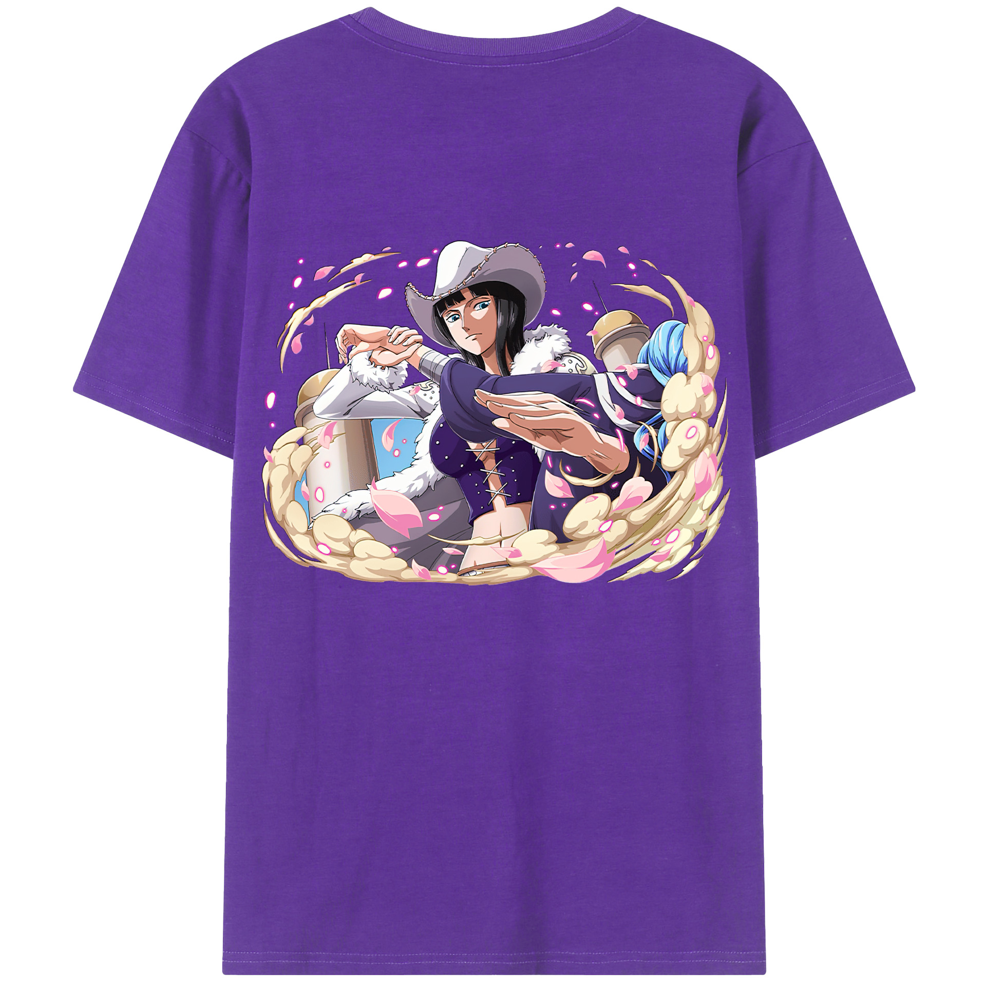 ワンピース ニコ・ロビン ONE PIECE Nico Robin 綿100％ メンズ半袖Tシャツ（バックプリント） 通気性